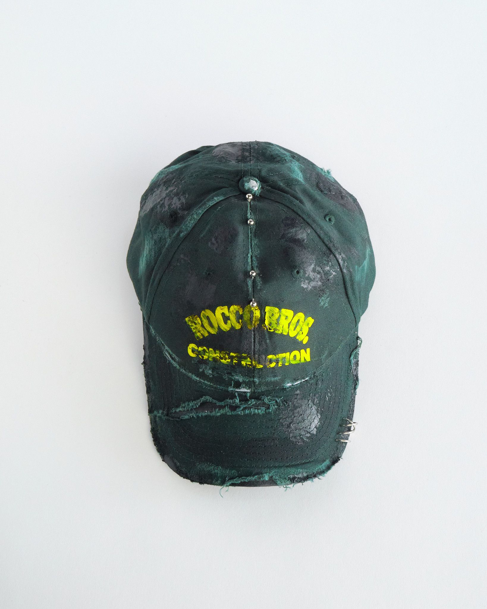 Vintage ASTROBOI* 'Rocco Bros' Green Pierced Construction Hat Size ONE SIZE - 2 Thumbnail