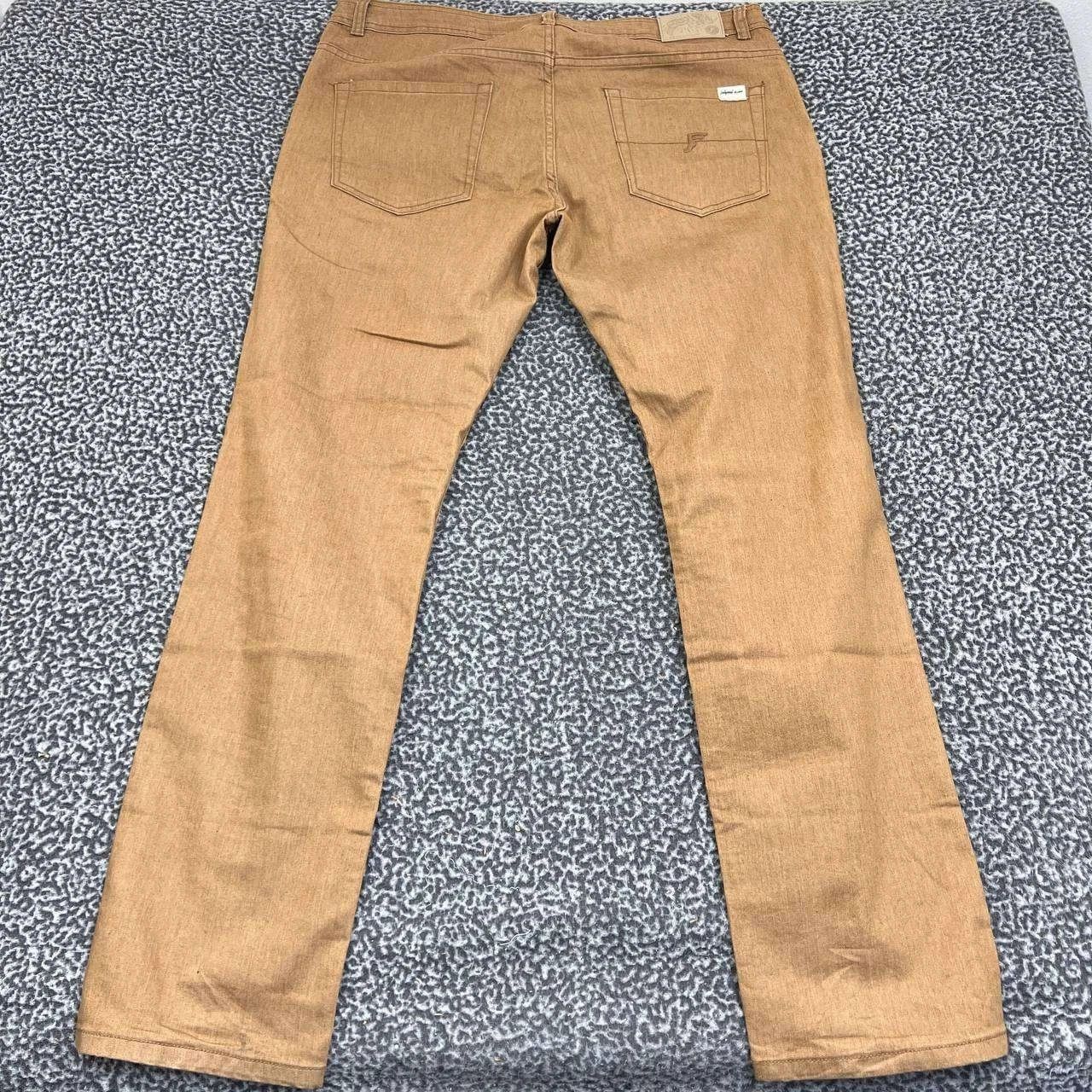 Other Footprint Manufacture Jeans Men 36x33 Brown Denim Pants Size US 36 / EU 52 - 2 Thumbnail
