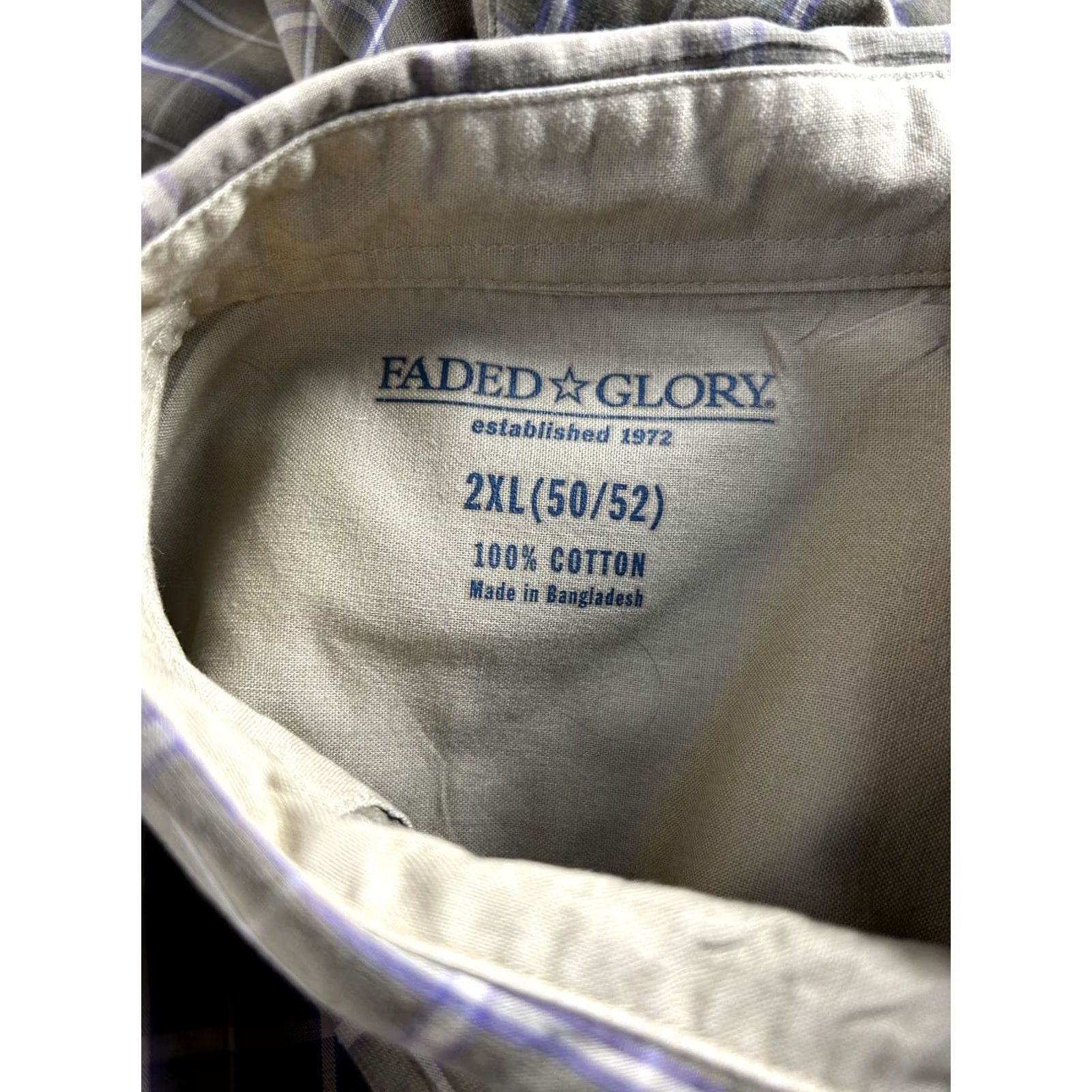 Faded Glory Faded Glory Mens Plaid Shirt 2XL Long Sleeve Casual Cotton Brown Size US XXL / EU 58 / 5 - 4 Thumbnail