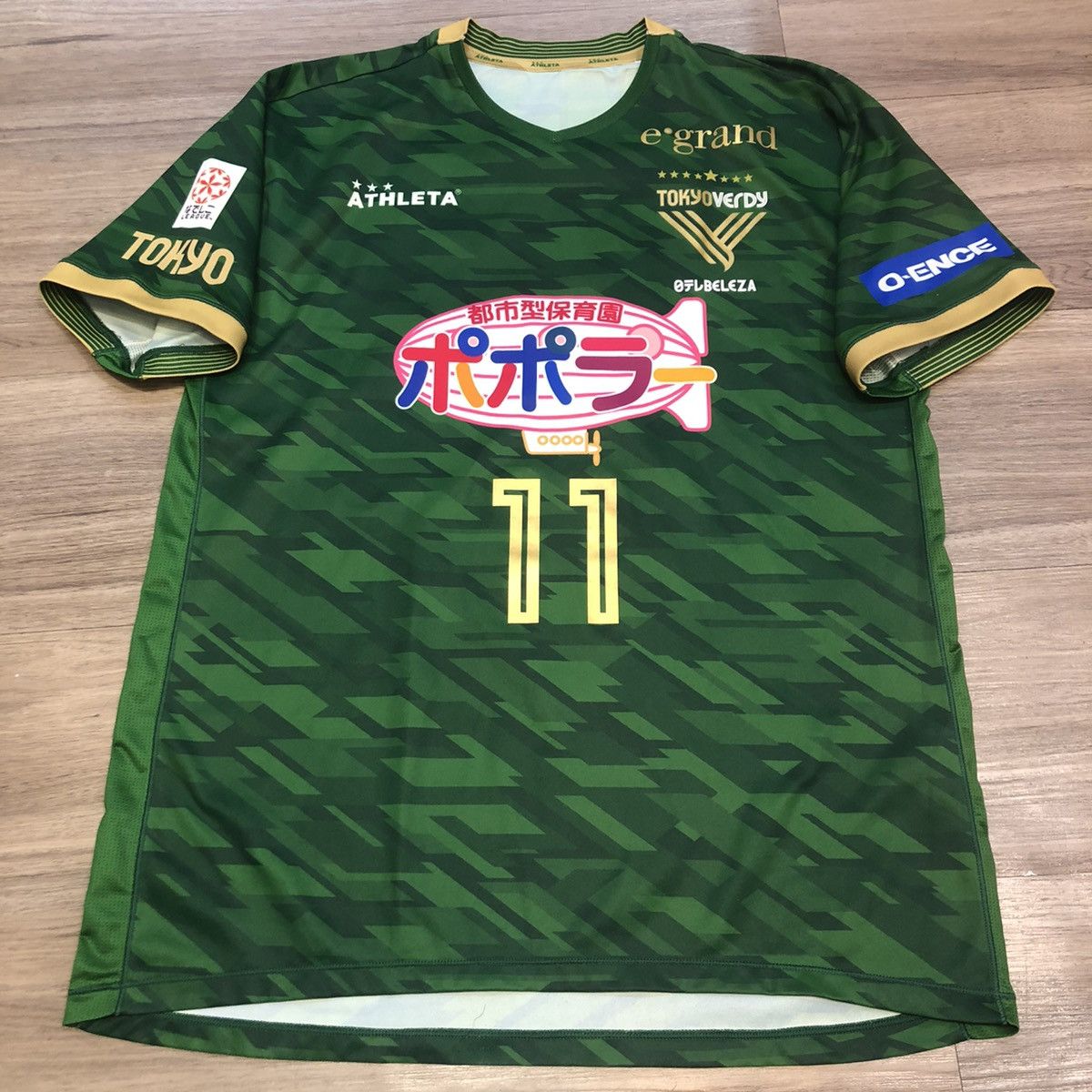 image of Soccer Jersey Tokyo Verdy Women Team 20/21 Home Shirt 11 Rikako in Green, Men's (Size Large)