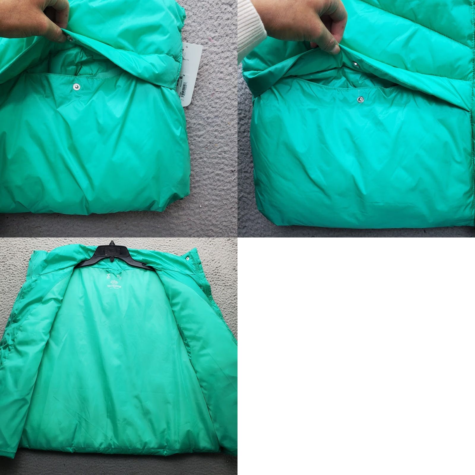 Vintage Xersion Womens Size XL Green Oversized Puffer Vest Mock Neck Full Zip Shirt Jacket Vest Size XL / US 12-14 / IT 48-50 - 8 Thumbnail