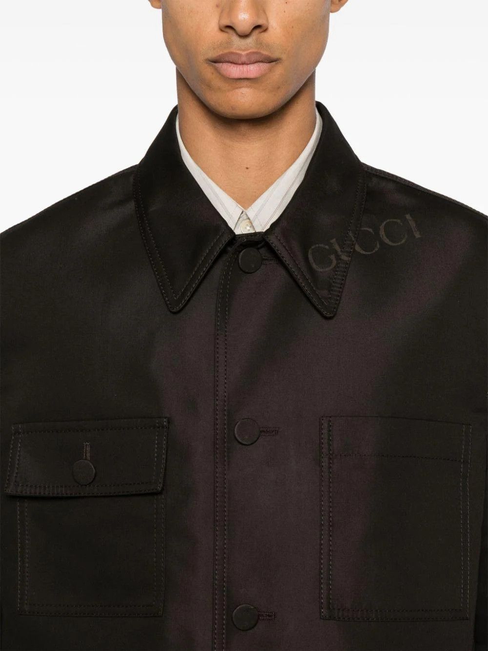 Gucci o1loc1c0226 793549 Technical Cotton Jacket in Brown Size US M / EU 48-50 / 2 - 5 Thumbnail