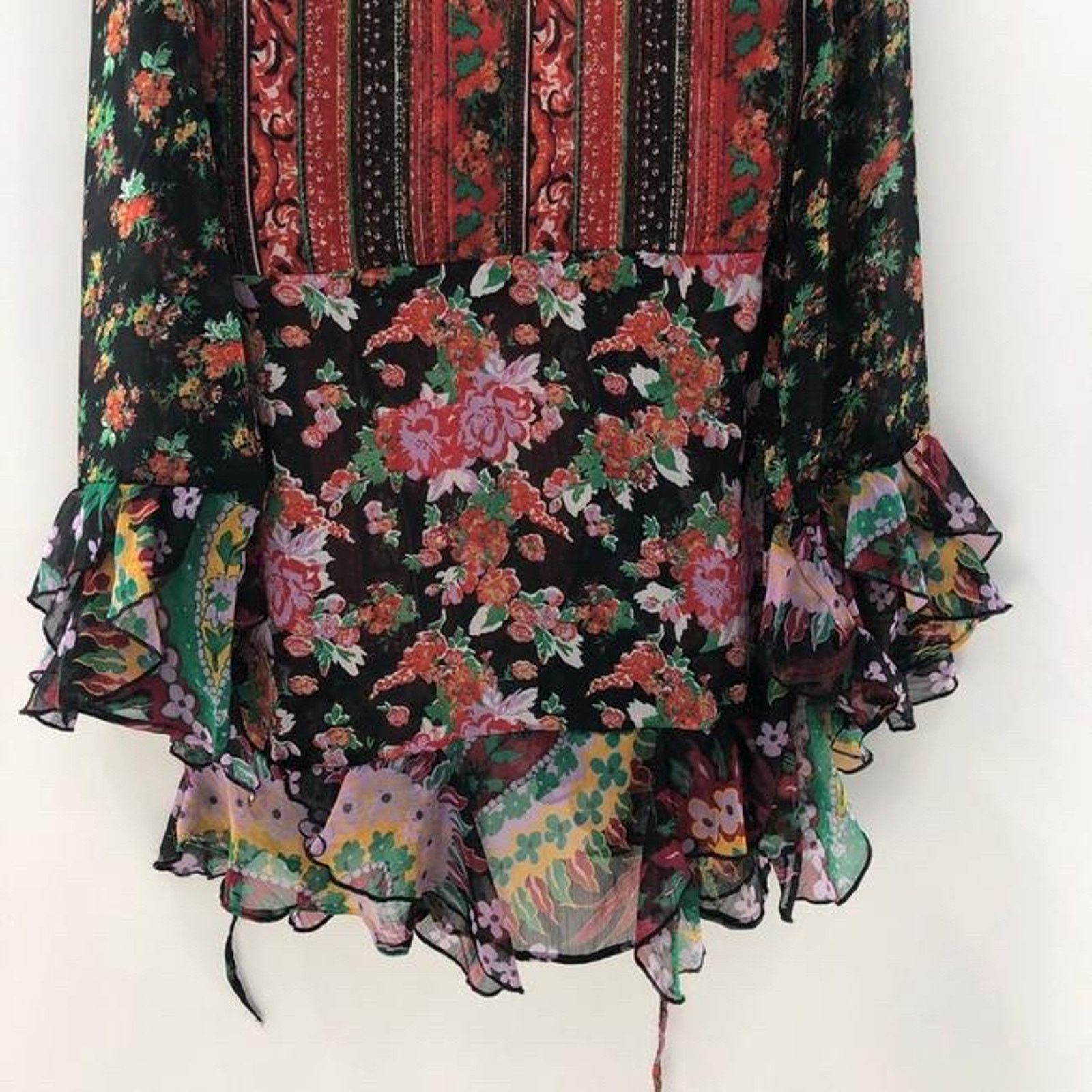 Free People Free People Magic Hour Sheer Floral Wrap Tunic Top Small Size S / US 4 / IT 40 - 6 Thumbnail