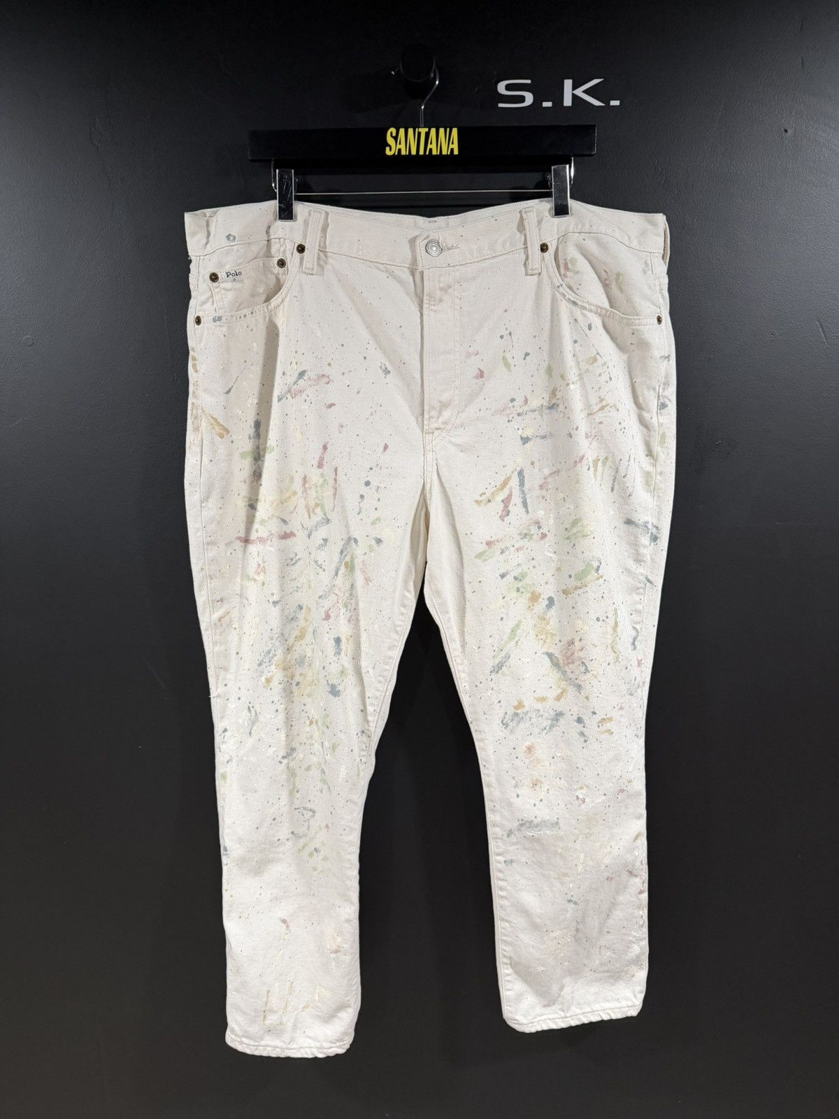 Polo Ralph Lauren 2010s Vintage Polo Ralph Lauren Paint Splatter Denim Jeans Size US 41 - 1 Thumbnail
