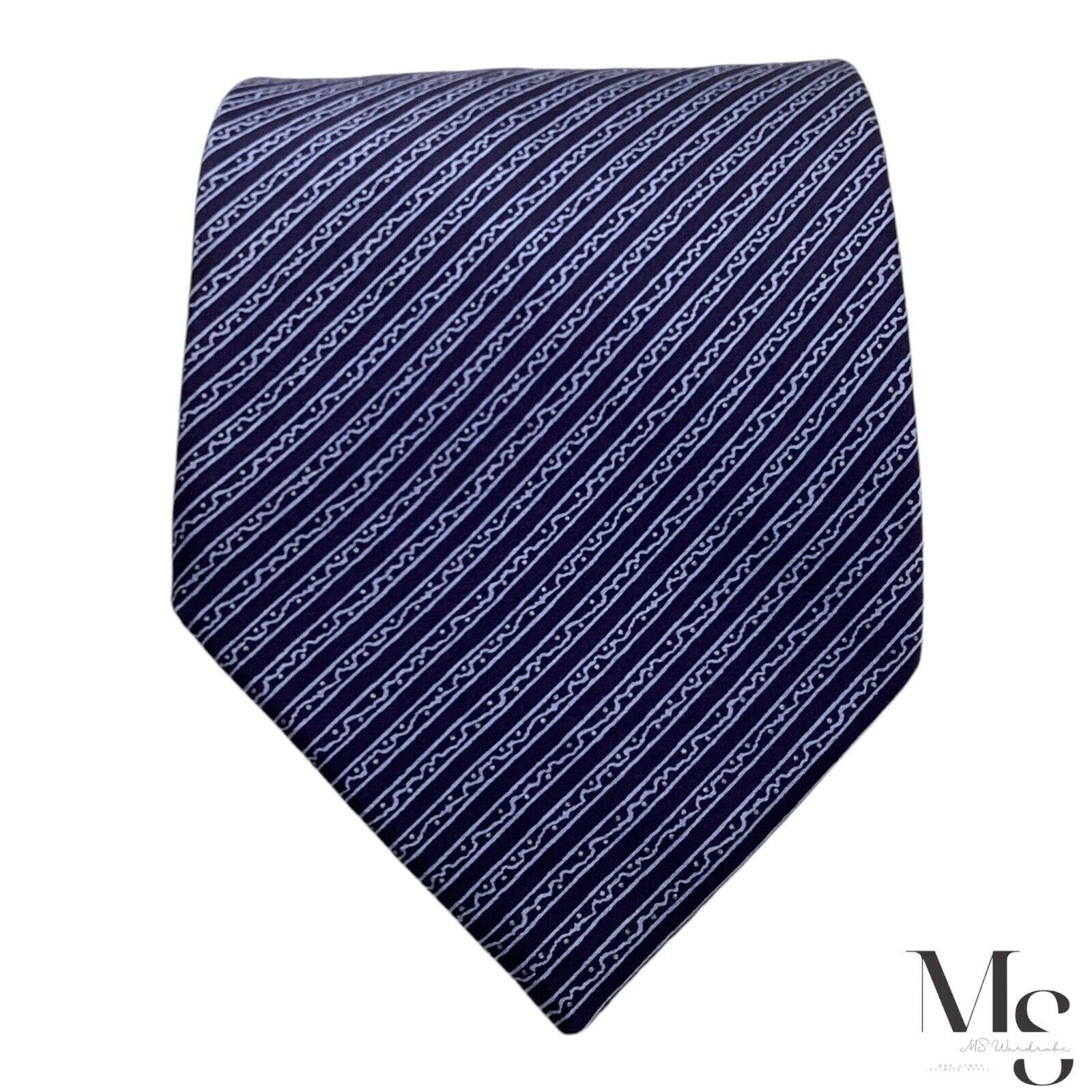 Stefano Ricci STEFANO RICCI XL Blue Striped Luxury Designer Silk Tie Made Size ONE SIZE - 3 Thumbnail