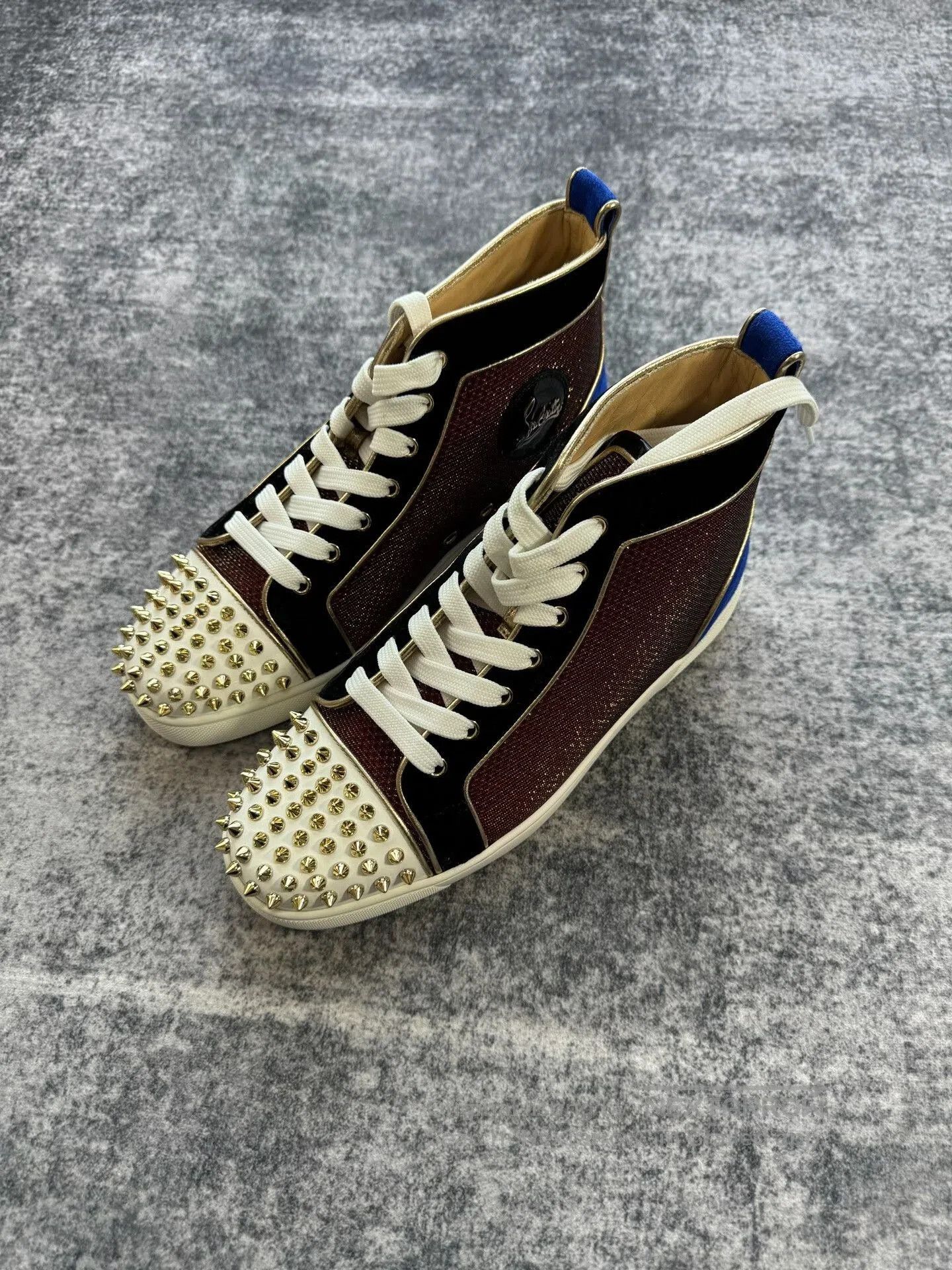 Christian Louboutin Christian Louboutin Red Blue High-Top Sneakers. Size US 8.5 / IT 38.5 - 2 Thumbnail