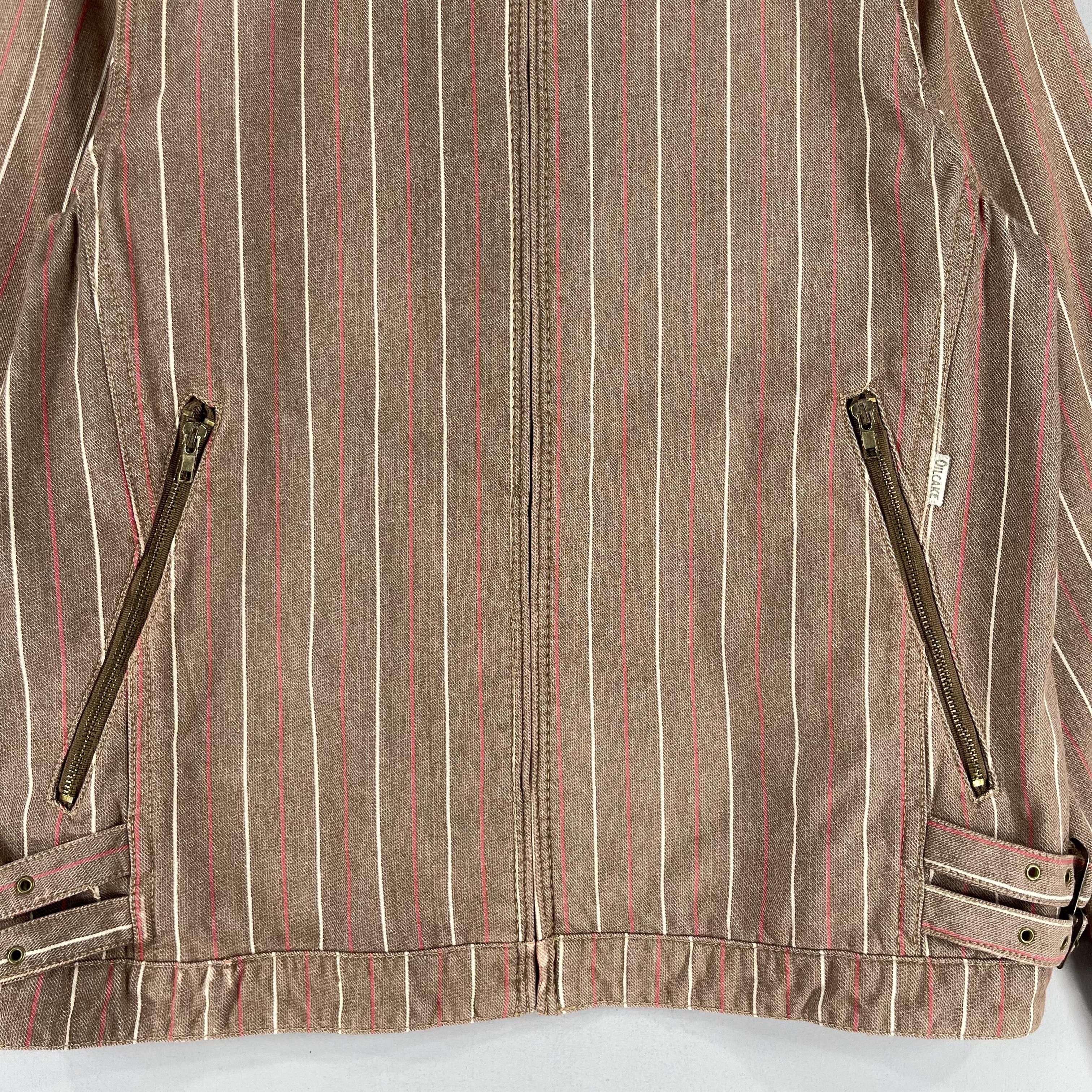 Japanese Brand Vintage OILCAKE Japan Pinstripe Denim Bondage Bikers Jacket Size US M / EU 48-50 / 2 - 3 Thumbnail