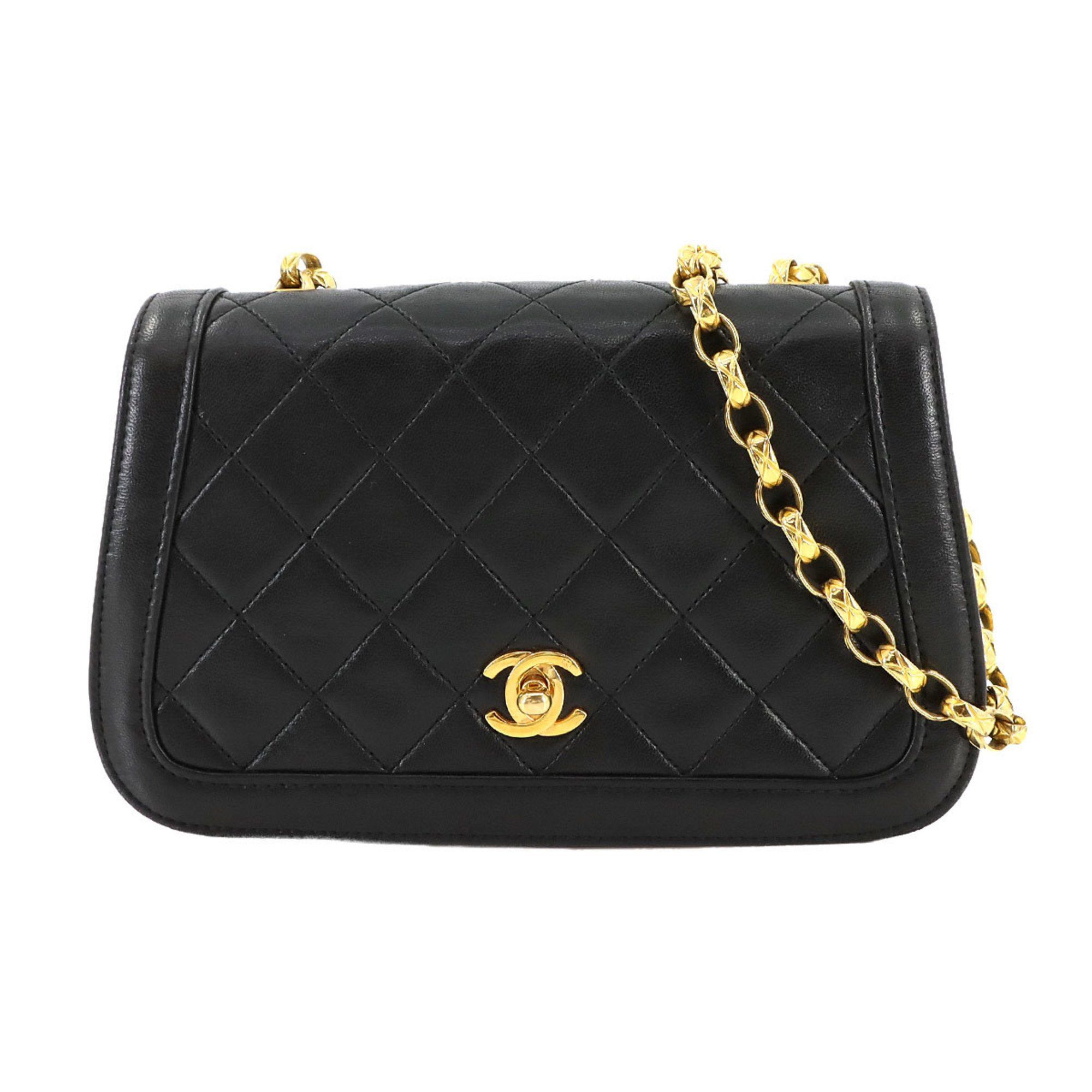 Chanel Matelasse Bijou Chain Shoulder Bag Leather Black, Women's