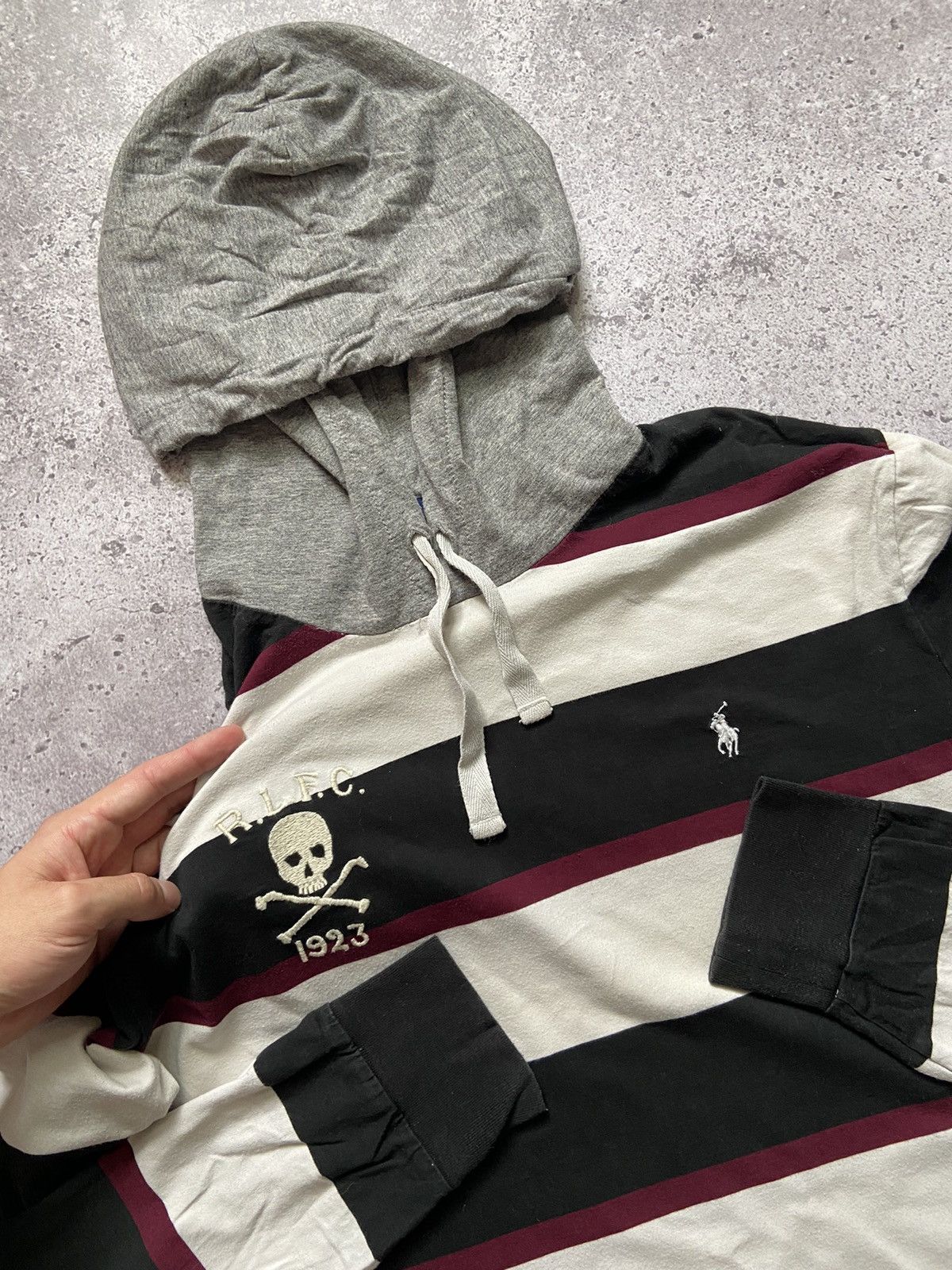 Polo Ralph Lauren × Ralph Lauren × Vintage Polo Ralph Lauren RLFC Scull Cross Hoodie Style Size US L / EU 52-54 / 3 - 2 Thumbnail