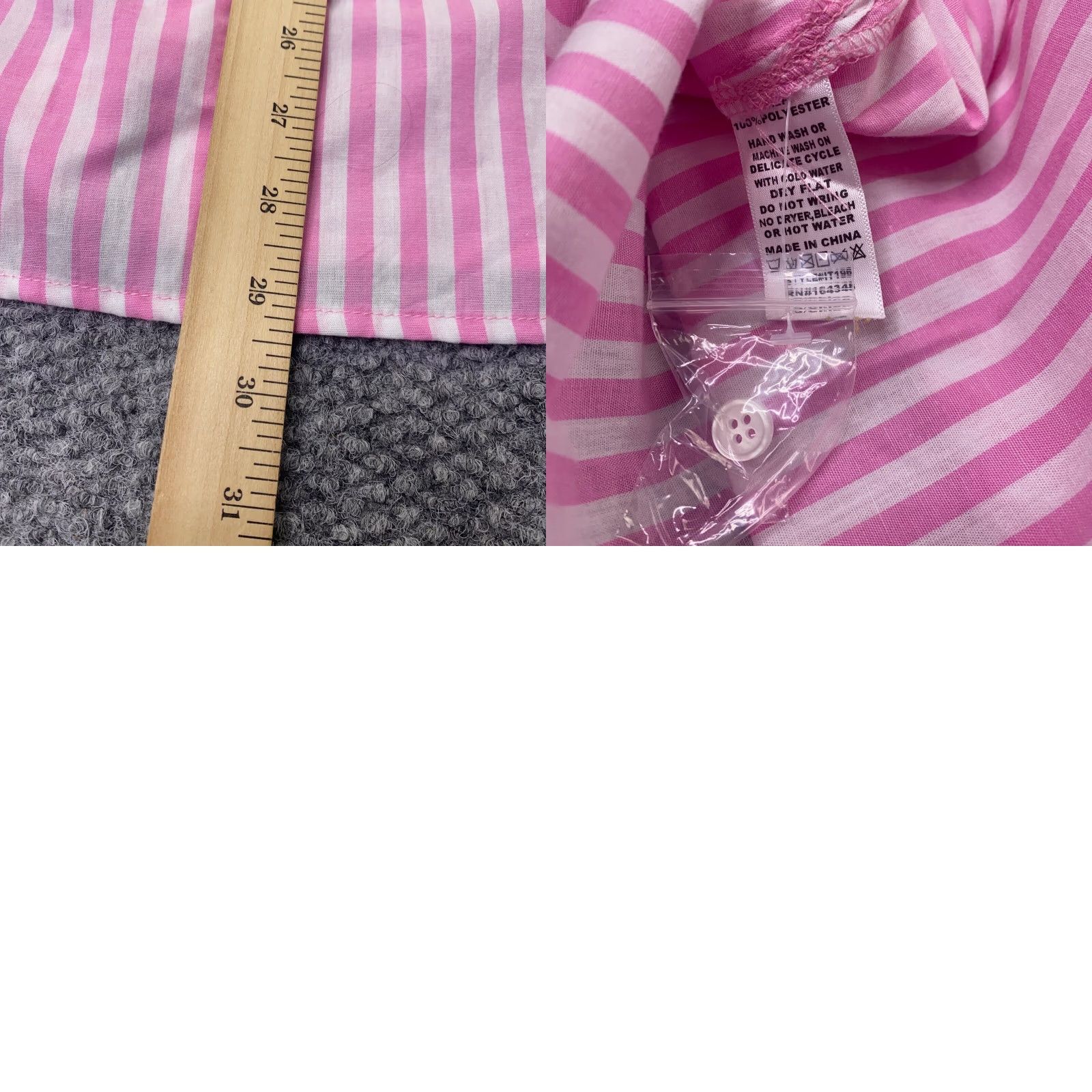 Vintage First Love Womens Shirt Pink Striped Light Oversized Small Size M / US 6-8 / IT 42-44 - 8 Thumbnail
