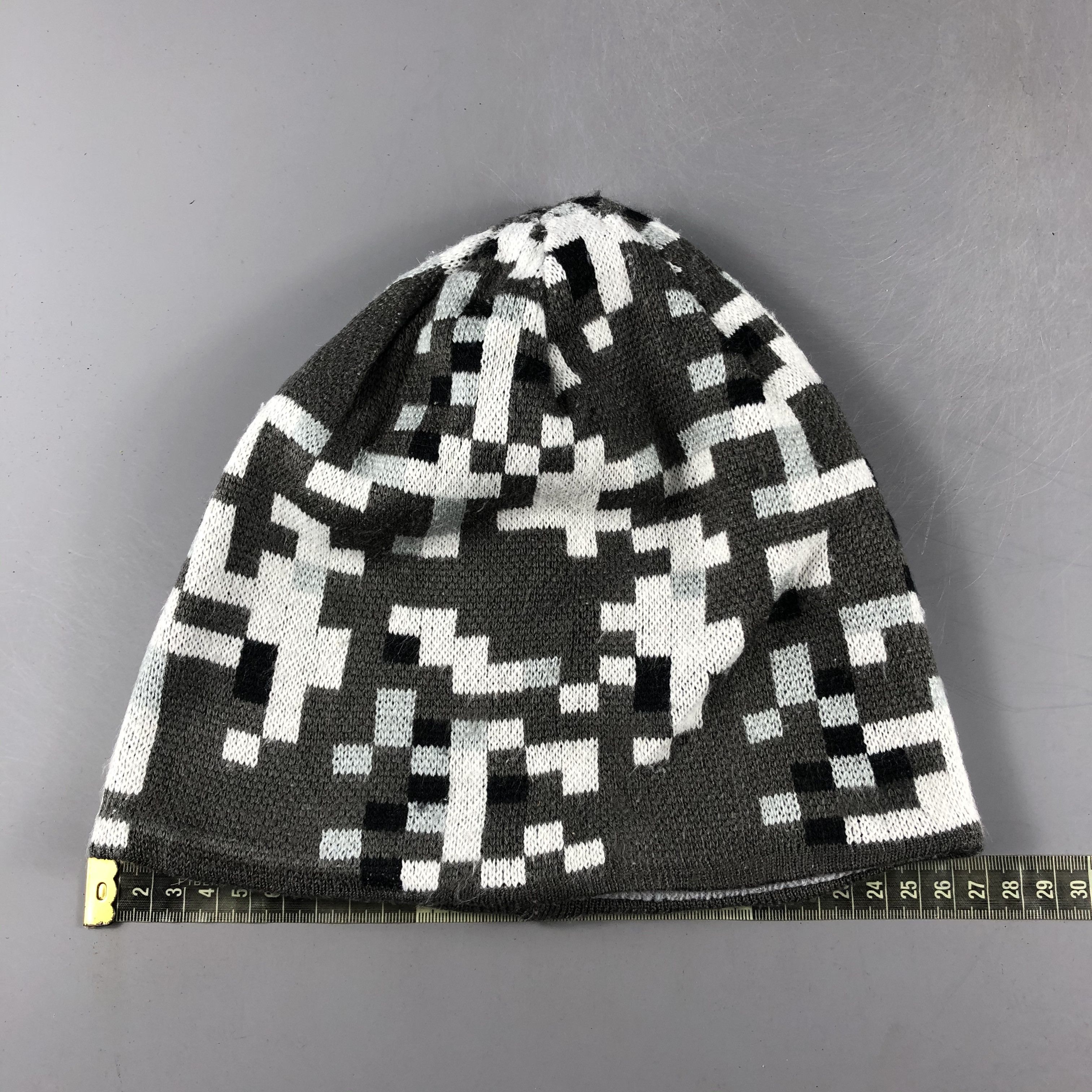 Japanese Brand × Vintage Unknown Block Design Lid Beanie Snow Hat Snow Cap -D387 Size ONE SIZE - 3 Thumbnail