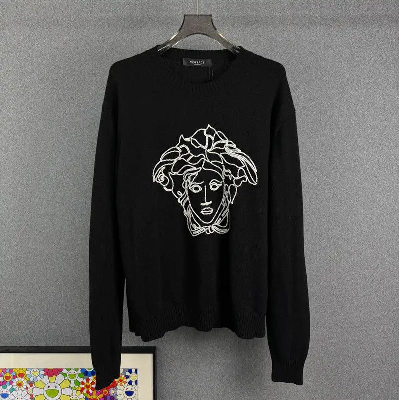 Versace Versace Black Men's Crewneck Sweater 0089 Size US M / EU 48-50 / 2 - 1 Thumbnail
