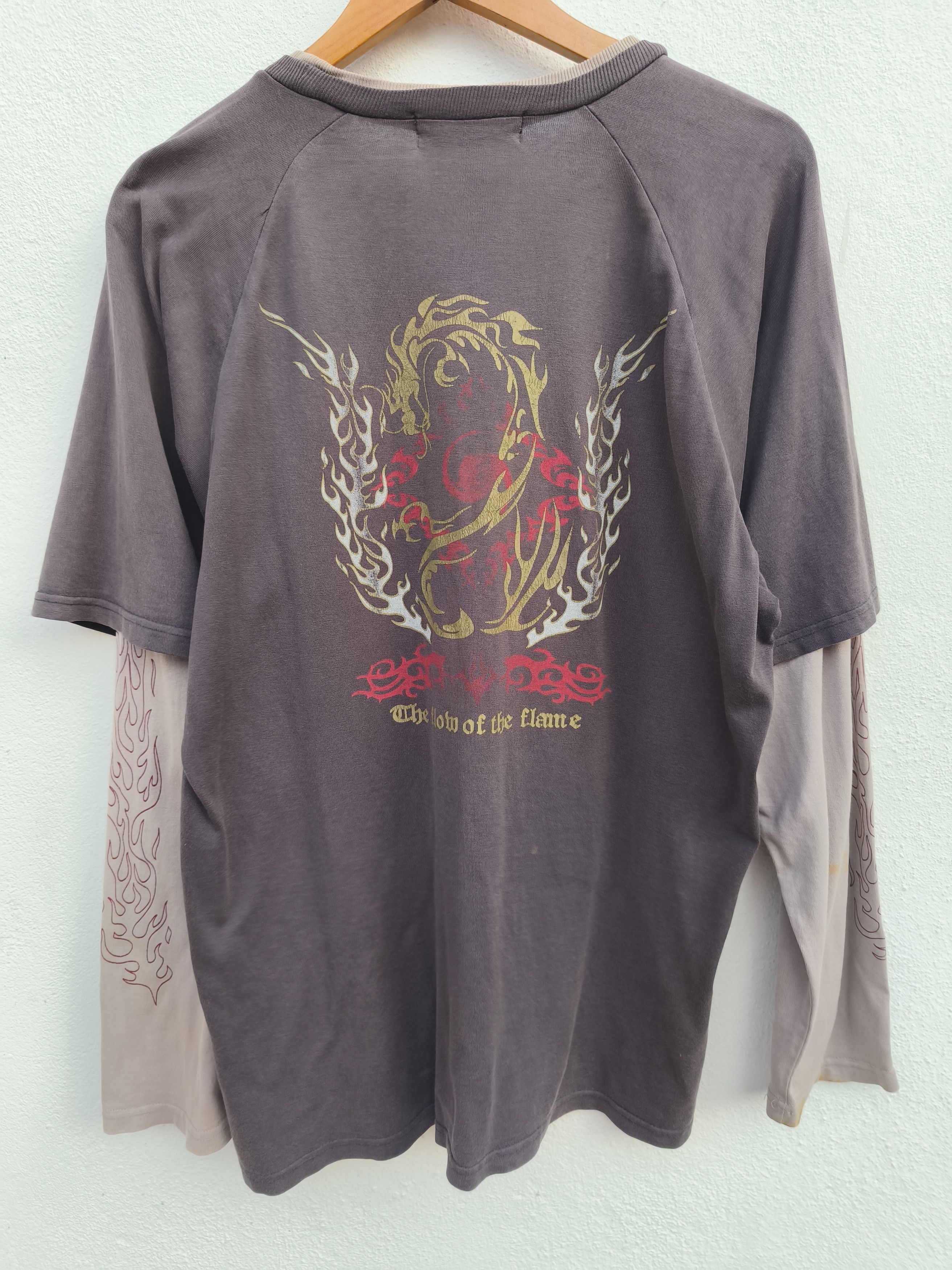 Vintage Trashed Vintage y2k Flame shirt double sleeve Size US L / EU 52-54 / 3 - 1 Thumbnail