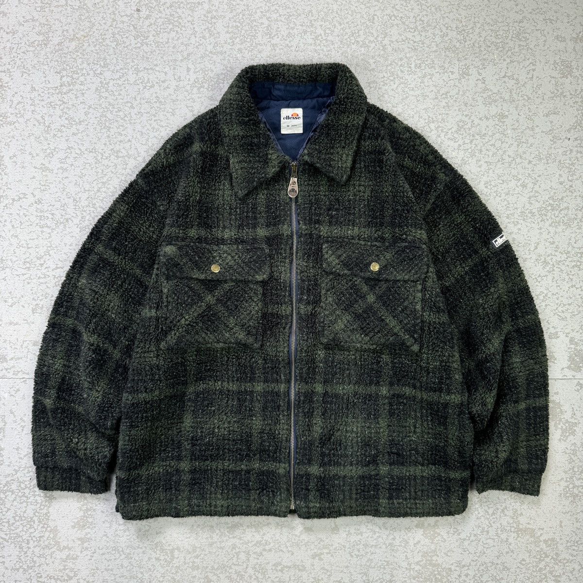 Ellesse × If Six Was Nine Ellesse Shadow Plaid Quilted Lining Fleece Zipper Jacket Size US M / EU 48-50 / 2 - 1 Thumbnail