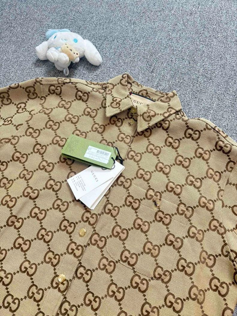 Gucci Gucci Size 38 Brown GG old flower full-print shirt 2503-Ne Size US XXS / EU 40 - 3 Thumbnail