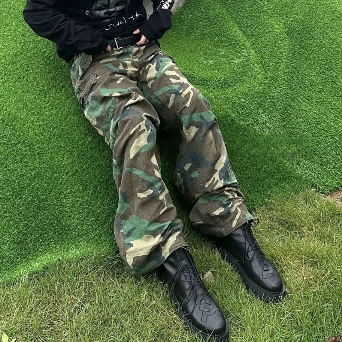 Japanese Brand × Jean Streetwear Multi-pockets Baggy Camouflage Cargo Jeans Size US 37 - 3 Thumbnail