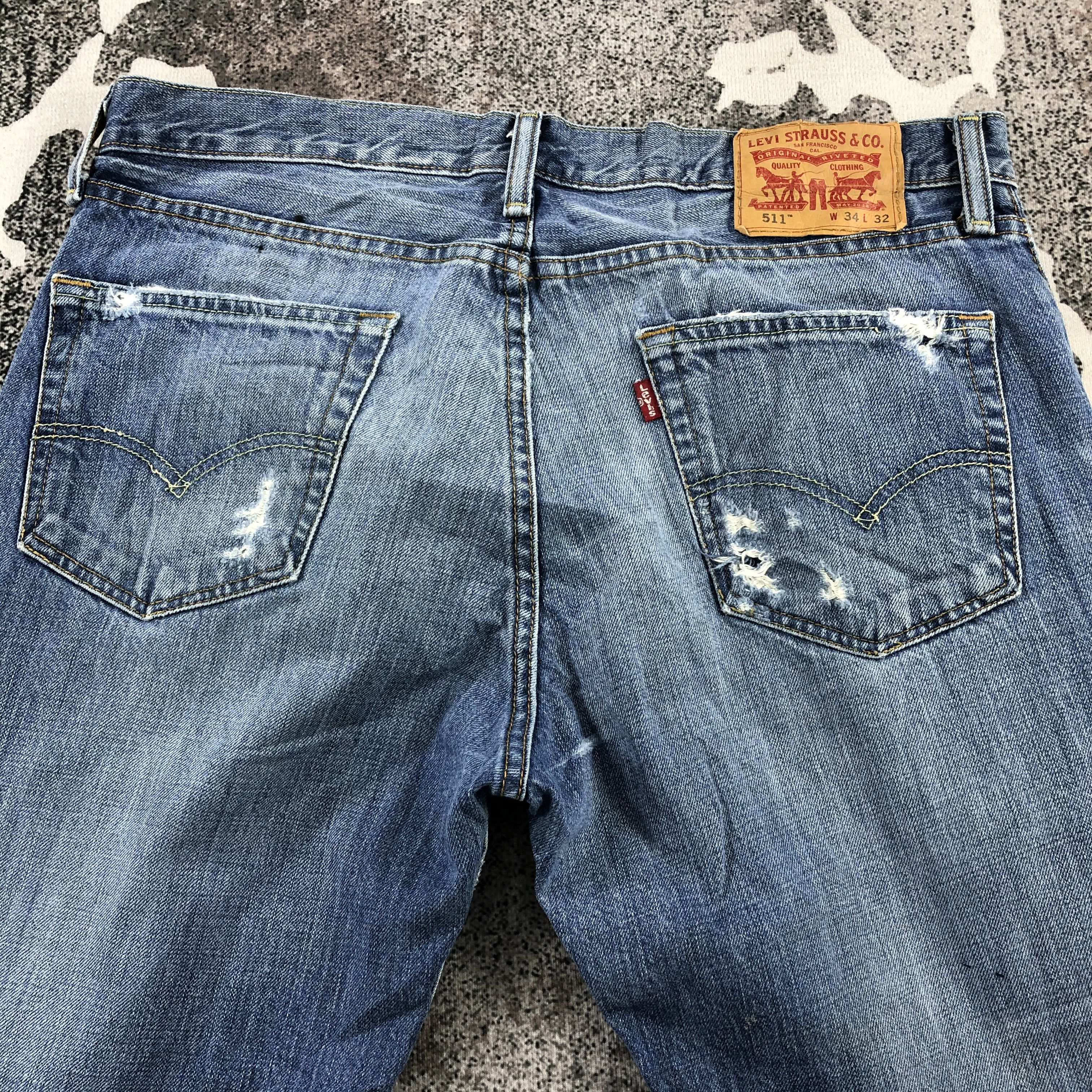 Levi's Levi's 511 Jeans Distressed Denim KJ965 Size US 34 / EU 50 - 4 Thumbnail