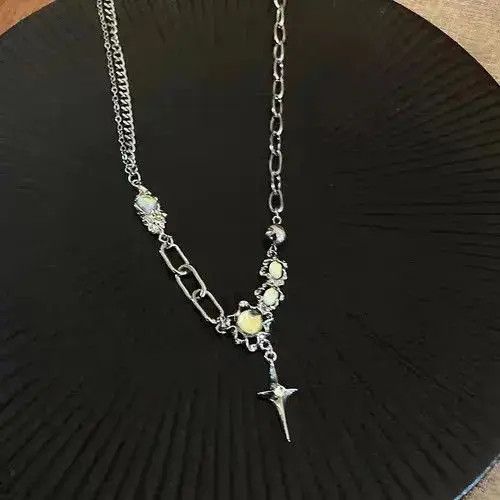 Jewelry Electro Chain Crystal Stone Silver Abstract Star Pop Fantasy Size ONE SIZE - 5 Thumbnail