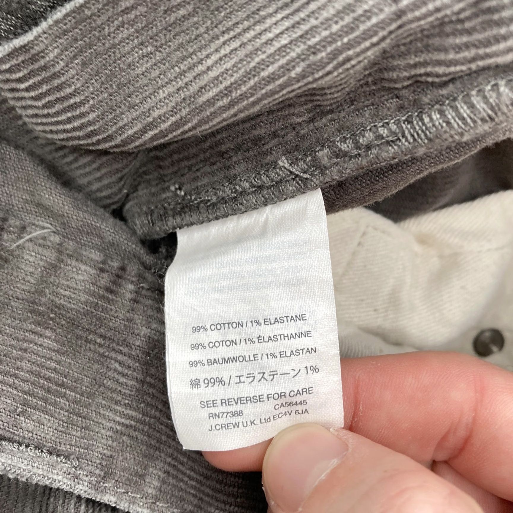J.Crew J.CREW 770 Corduroy Pants Mens 38x32 Gray Slim Straight Stretch 5-Pocket Casual Beltless Zip Front Front Flat Front Pockets City Preppy Mens Size US 38 / EU 54 - 7 Thumbnail