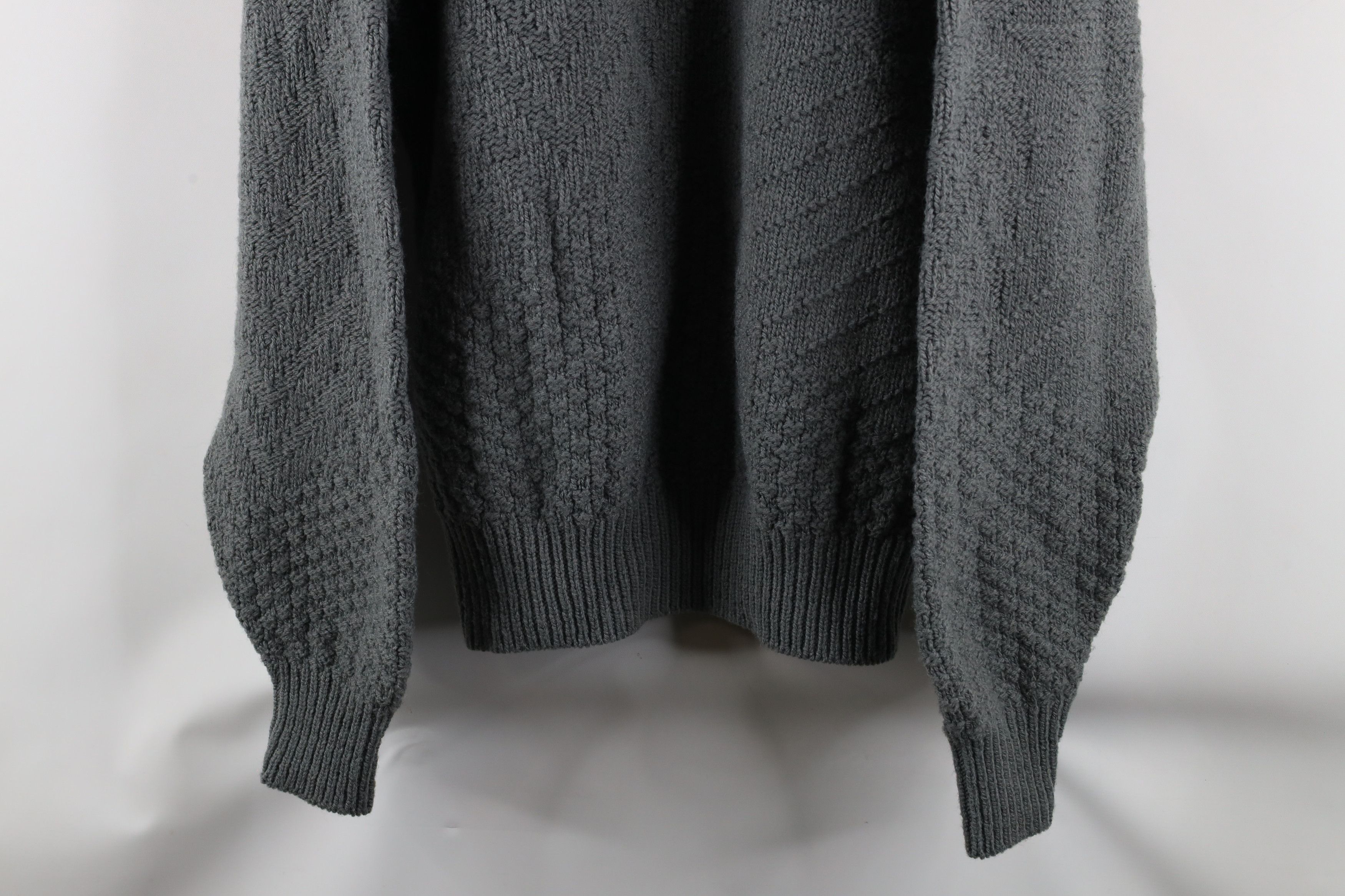 Vintage Vintage 90s Streetwear Chunky Knit Crewneck Sweater Gray USA Size US XL / EU 56 / 4 - 3 Thumbnail