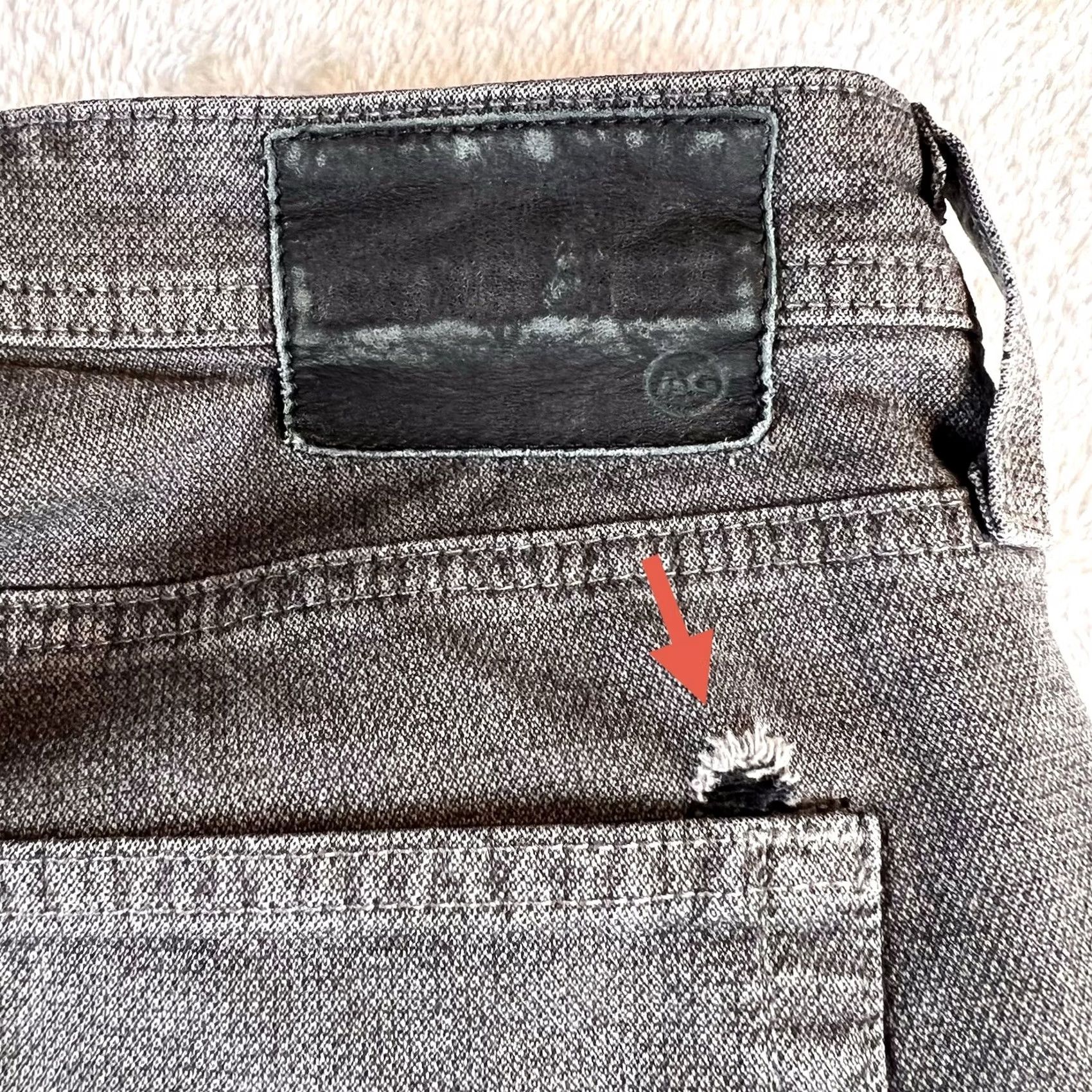 Vintage AG Adriano Goldschmied Everett Slim Jeans Mens 32x34 Gray Slim Distressed 5-Pocket Denim Size US 32 / EU 48 - 6 Thumbnail