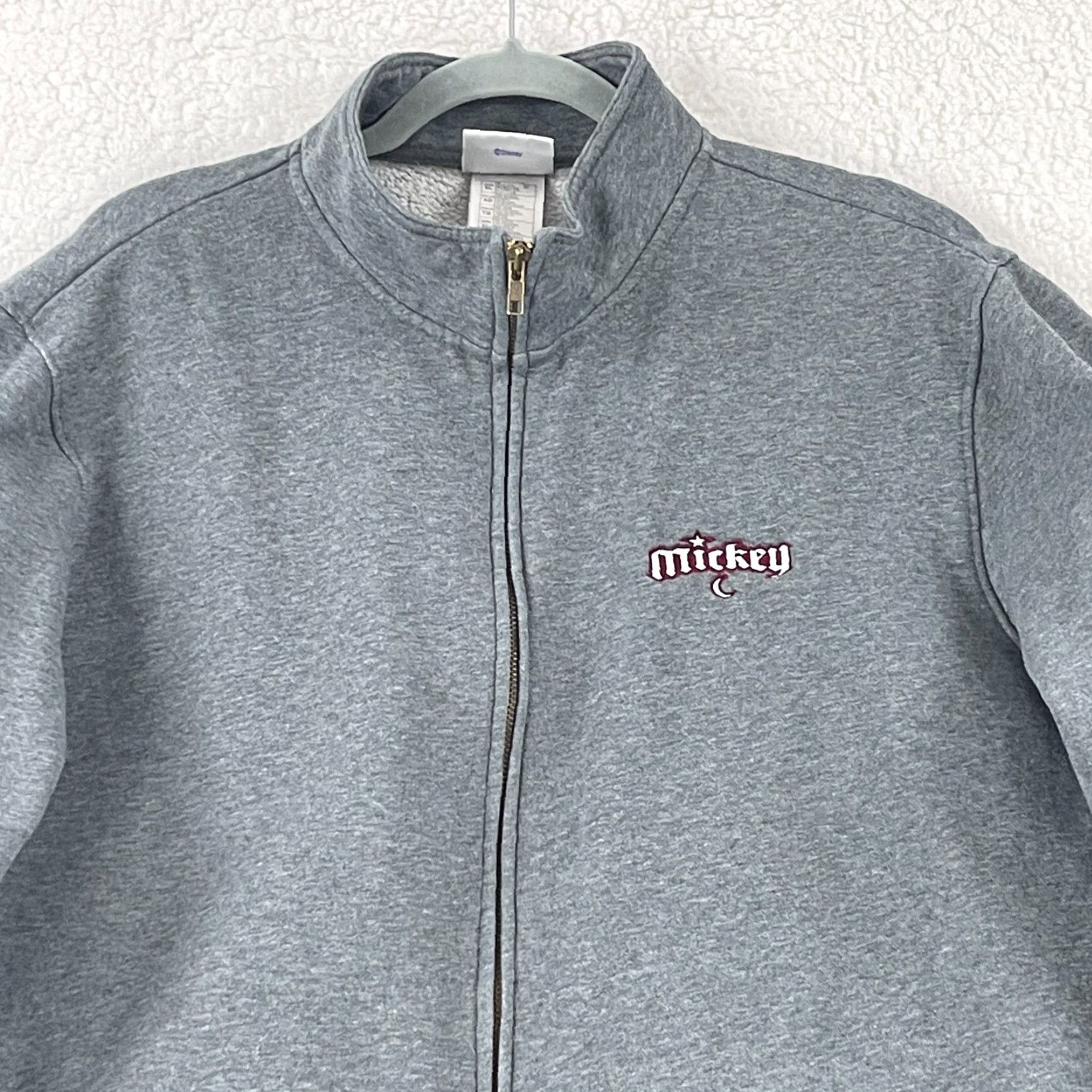 Disney Disneyland Mickey Mouse Full Zip Mens Gray Sweater XL Long Sleeve Knit Pattern Solid 90s Cartoon Classic Size US XL / EU 56 / 4 - 3 Thumbnail