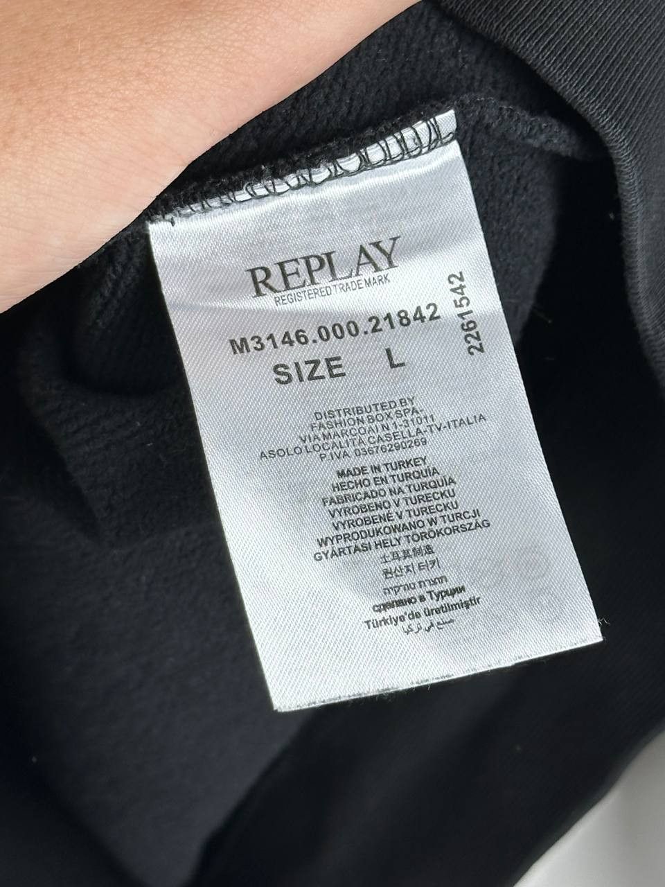 Replay Replay Casual Black Logo Sweatshirt Size US L / EU 52-54 / 3 - 6 Thumbnail