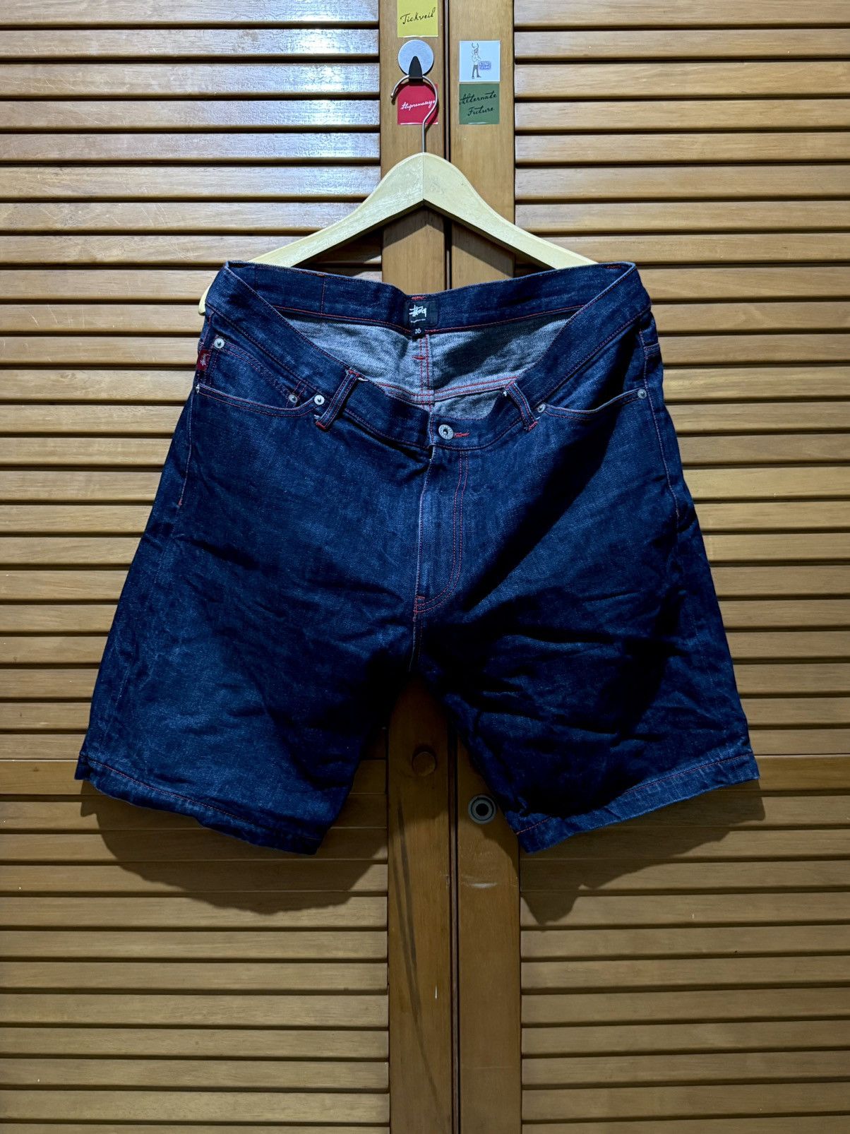 Stussy Stussy Pocket Logo Denim Shorts Blue Red Size US 38 / EU 54 - 4 Thumbnail