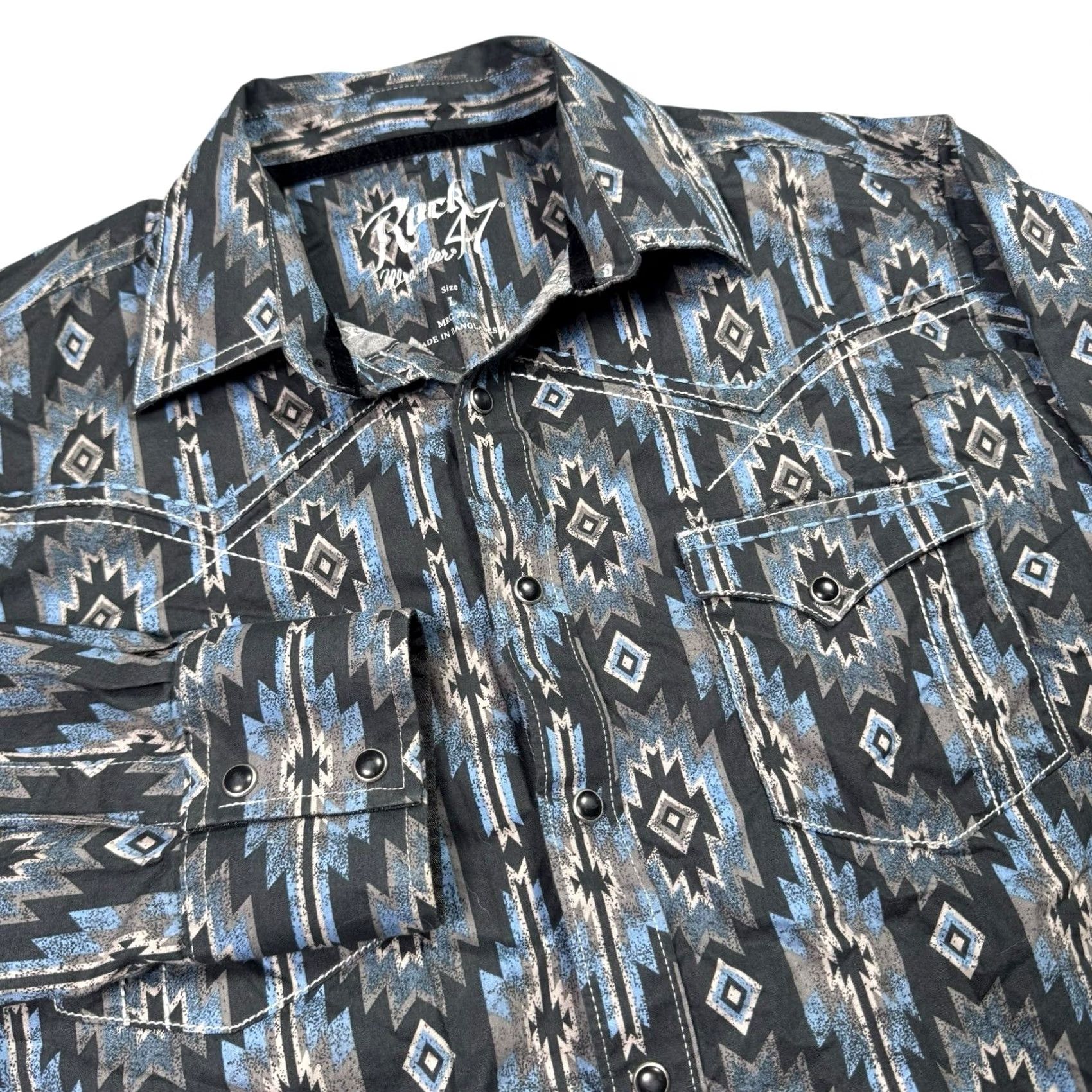 Wrangler Wrangler Shirt Mens L Pearl Snap Aztec Embroidered Western Cowboy Work Size US L / EU 52-54 / 3 - 2 Thumbnail