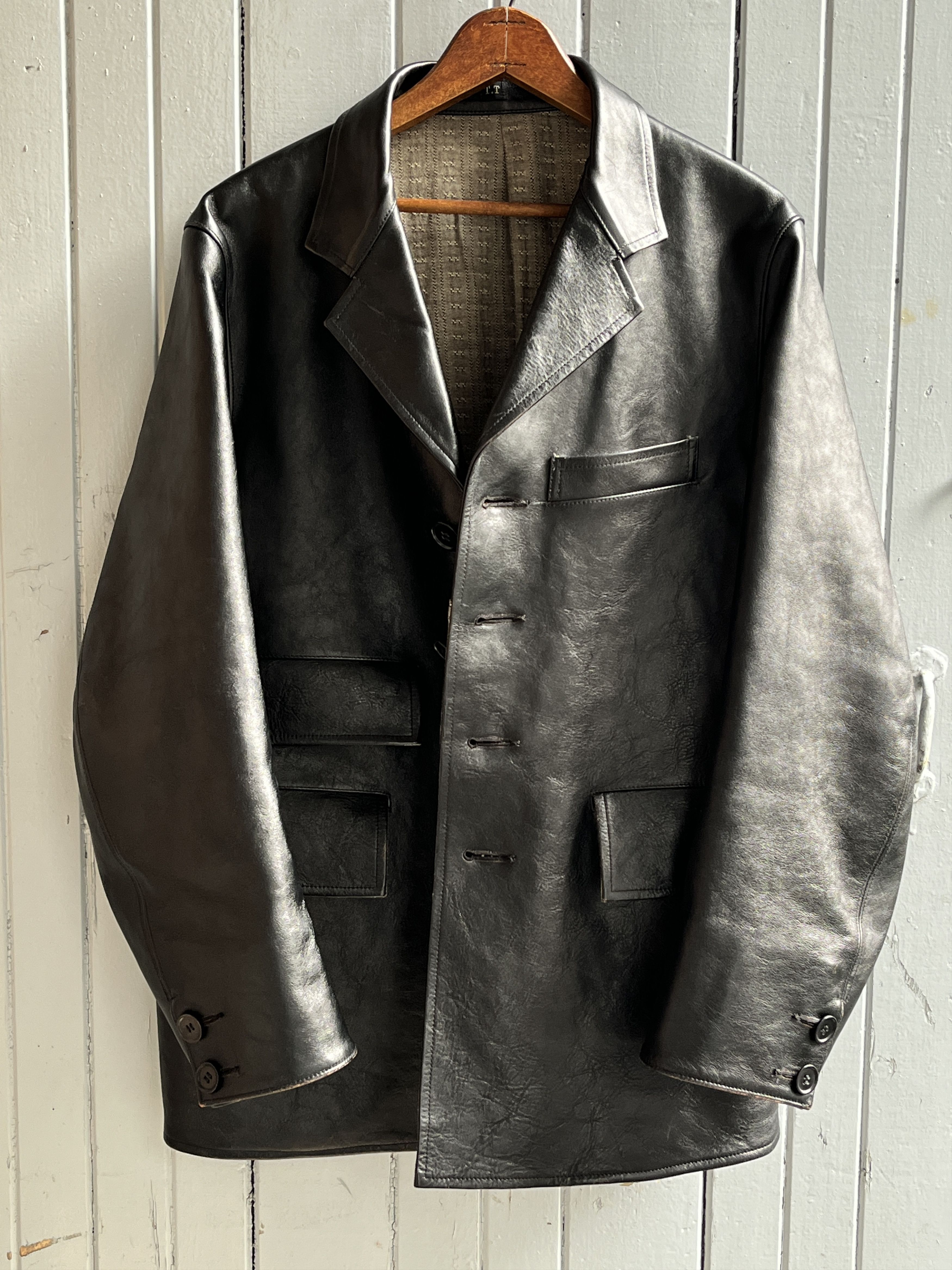 Taiga Takahashi Taiga Takahashi Lot 803 Sack Leather Coat 