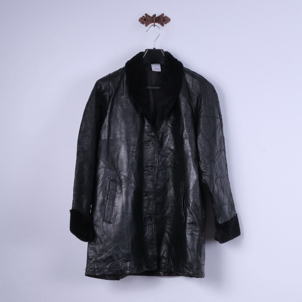 Vintage Anne De Lancay Women XL Jacket Black Leather Vintage 0187 Size XL / US 12-14 / IT 48-50 - 2 Thumbnail