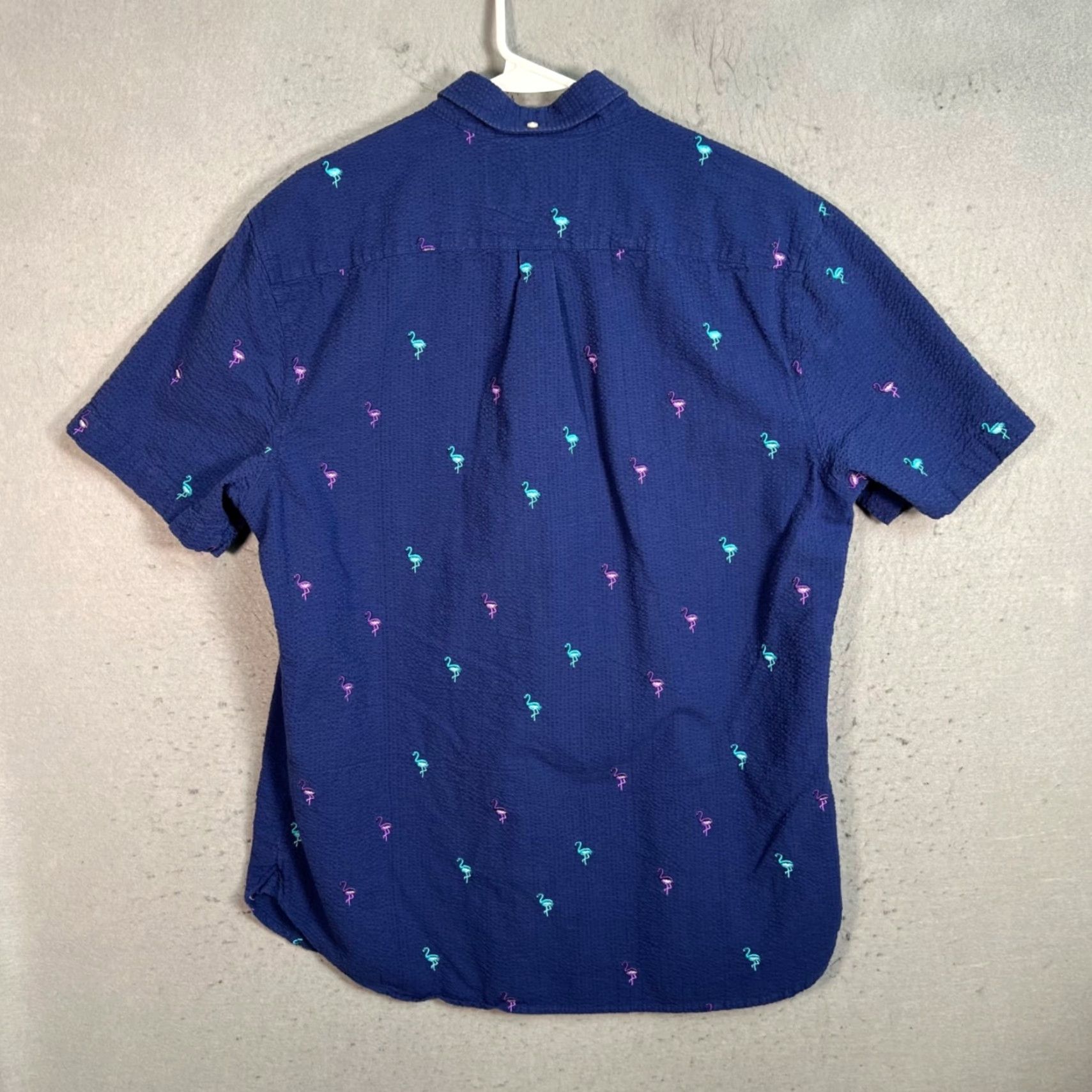 Chubbies Chubbies Shirt Button-Up XL Mens Blue Seersucker Embroidered Short Sleeve Collared Shirt Size US XL / EU 56 / 4 - 2 Thumbnail