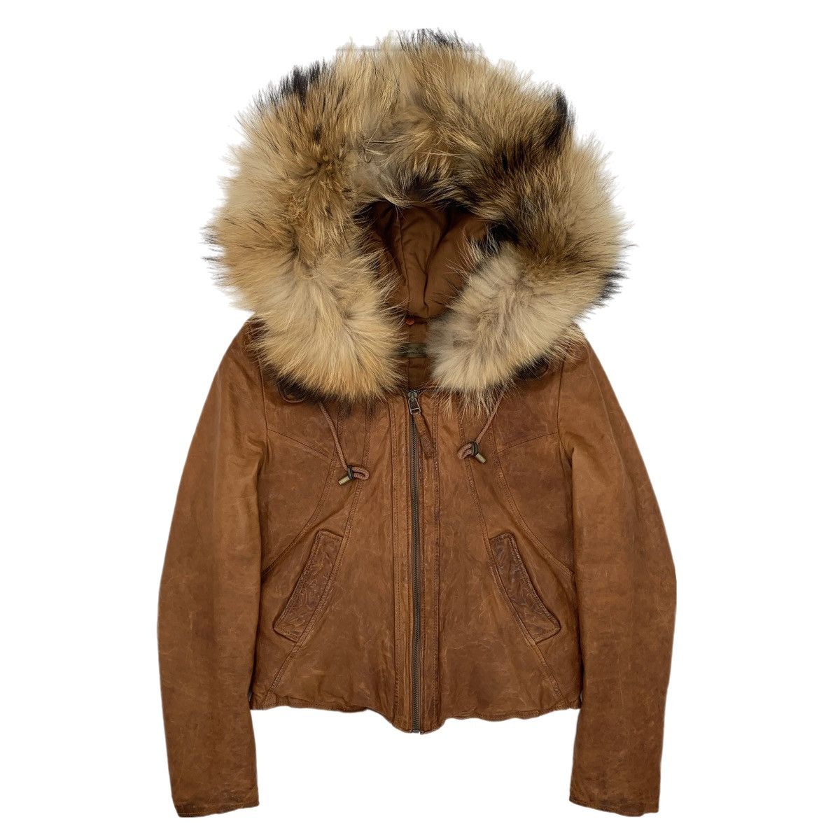 GOA GOA Leather Jacket w/ Fur Size US XS / EU 42 / 0 - 1 Thumbnail