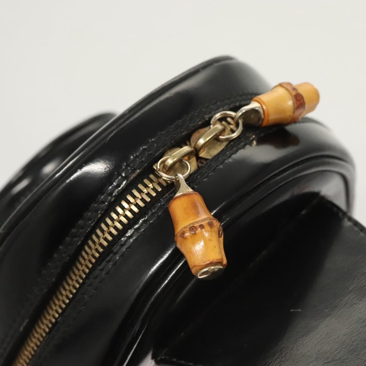 Gucci GUCCI Bamboo Shoulder Bag Enamel Black Gold 007 2113 007 Size ONE SIZE - 14 Thumbnail