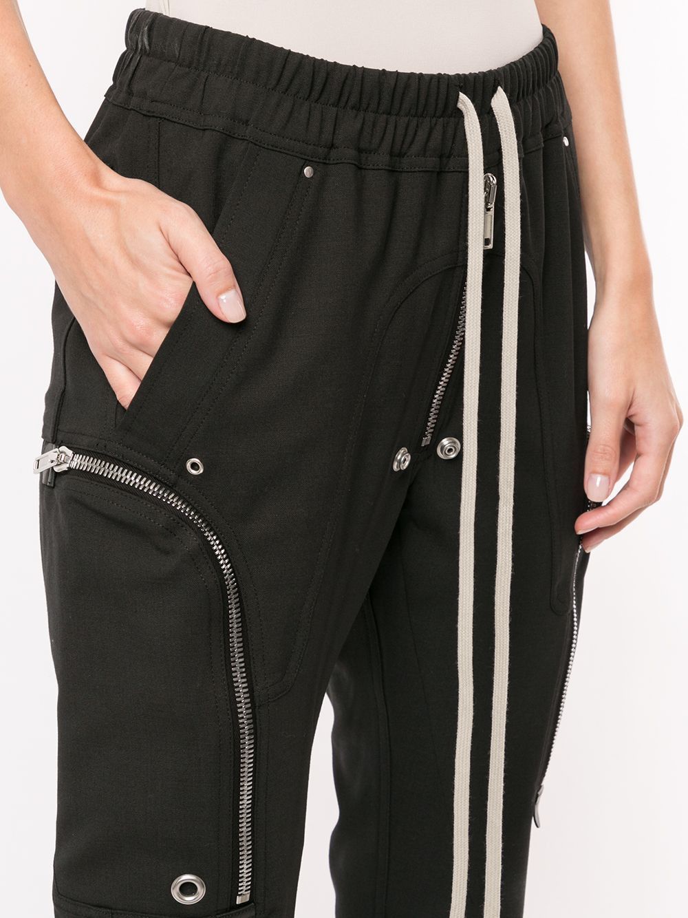 Rick Owens NEW F/W21 GETHSEMANE Black Bauhaus Zip Detail Cargo Pants Size 32" / US 10 / IT 46 - 5 Thumbnail