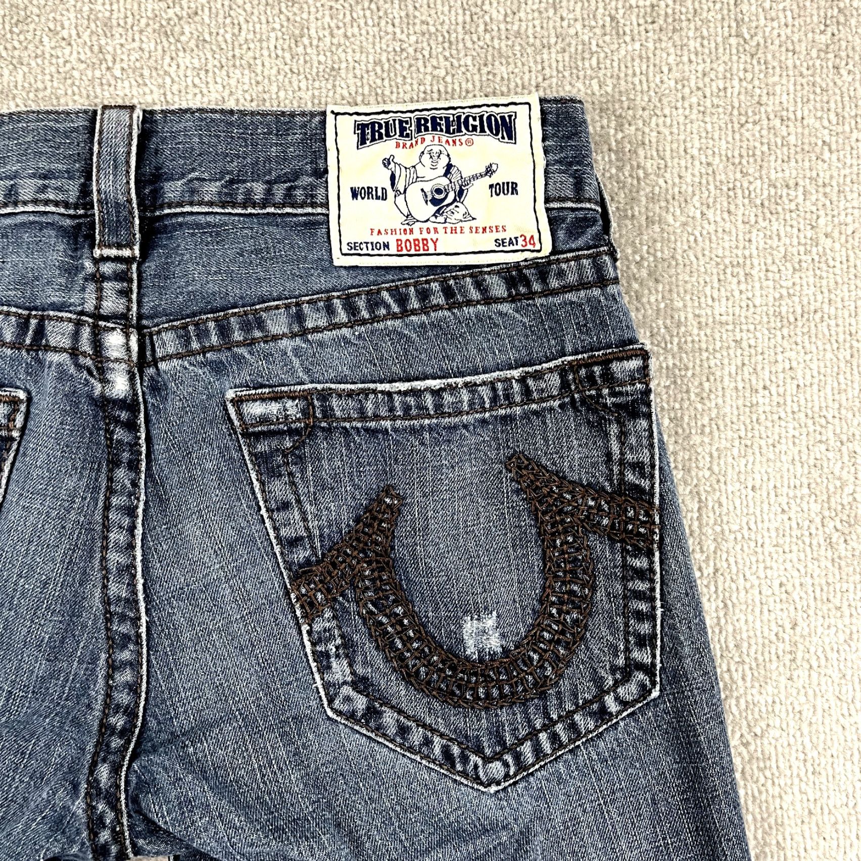 True Religion VINTAGE No, True Religion Jeans Mens 32 x 33 Bobby Distressed Denim Hip Hop 90s Mens Jeans Blue 32x33 Size US 32 / EU 48 - 3 Thumbnail