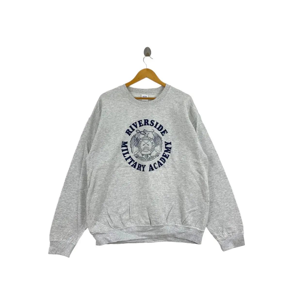 Vintage Vintage RIVERSIDE MILITARY ACADEMY College Grey Sweatshirt Size US L / EU 52-54 / 3 - 1 Thumbnail