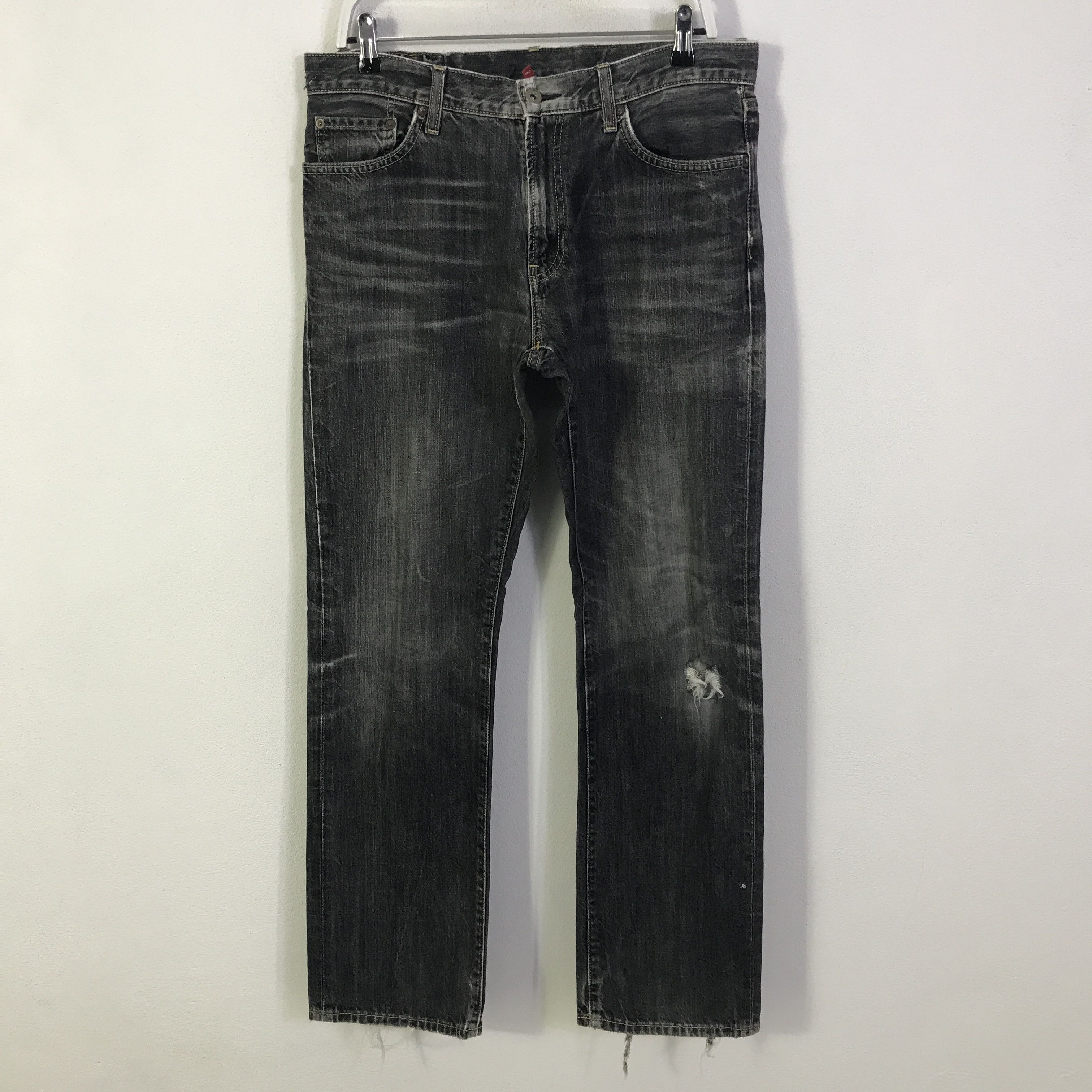 Japanese Brand Black Faded Denim japan Uniqlo jeans pants K130B23 Size US 33 - 1 Thumbnail