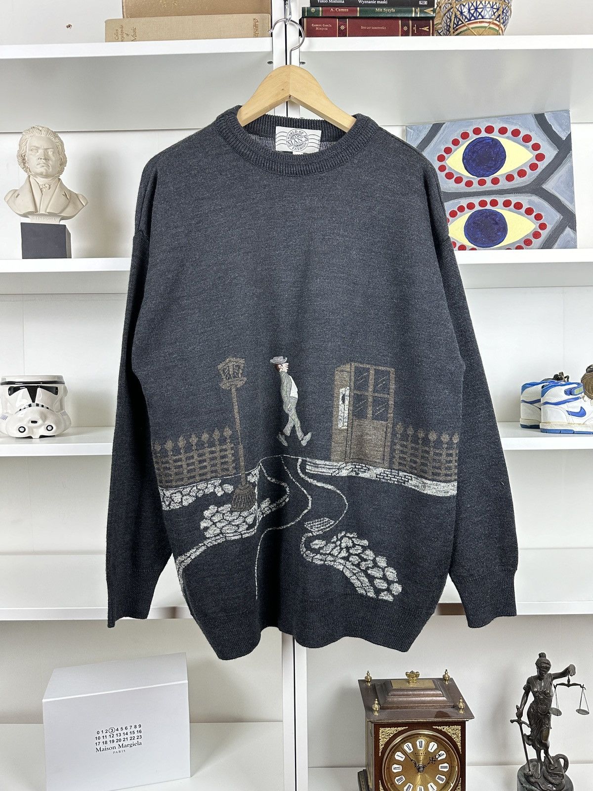Carlo Colucci Vintage 90s embroided art jumper knit Size US L / EU 52-54 / 3 - 1 Thumbnail