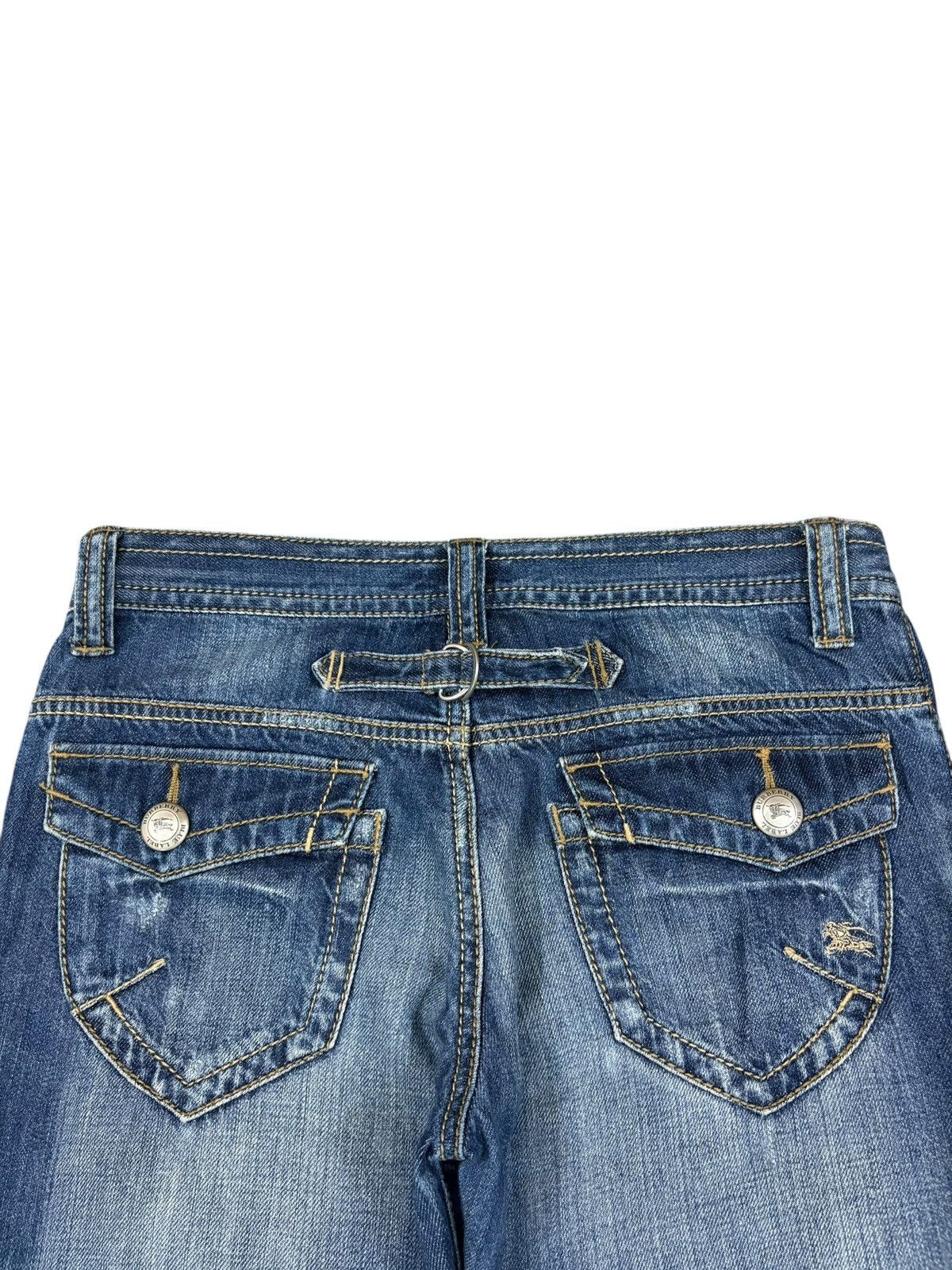 Burberry Vintage Burberry Blue Label Buckle Back Distressed Jeans Size 31" - 8 Thumbnail