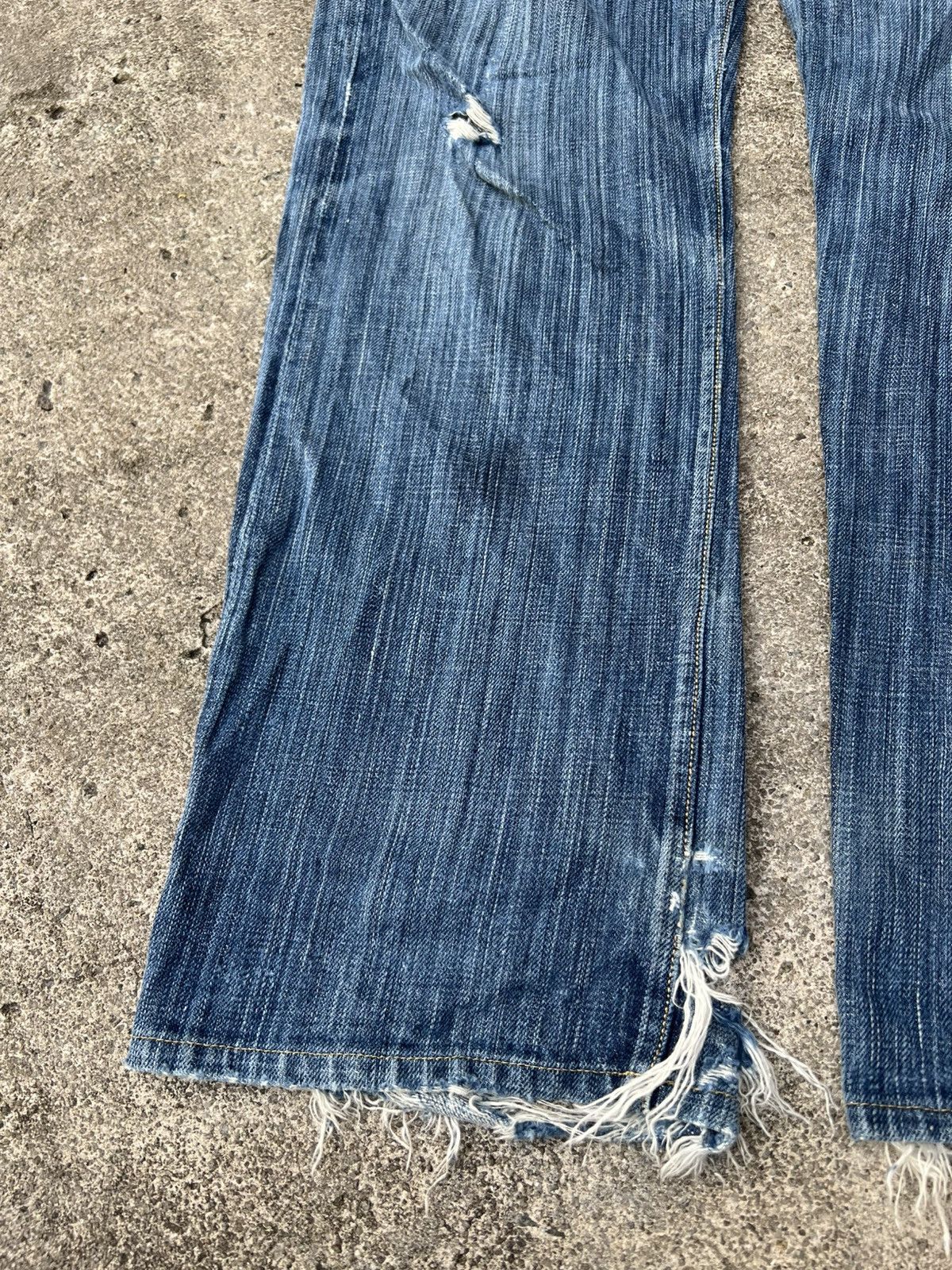 If Six Was Nine Vintage Sugar Canes Selvedge Honolulu Hawaii Distress Jean Size US 30 / EU 46 - 7 Thumbnail