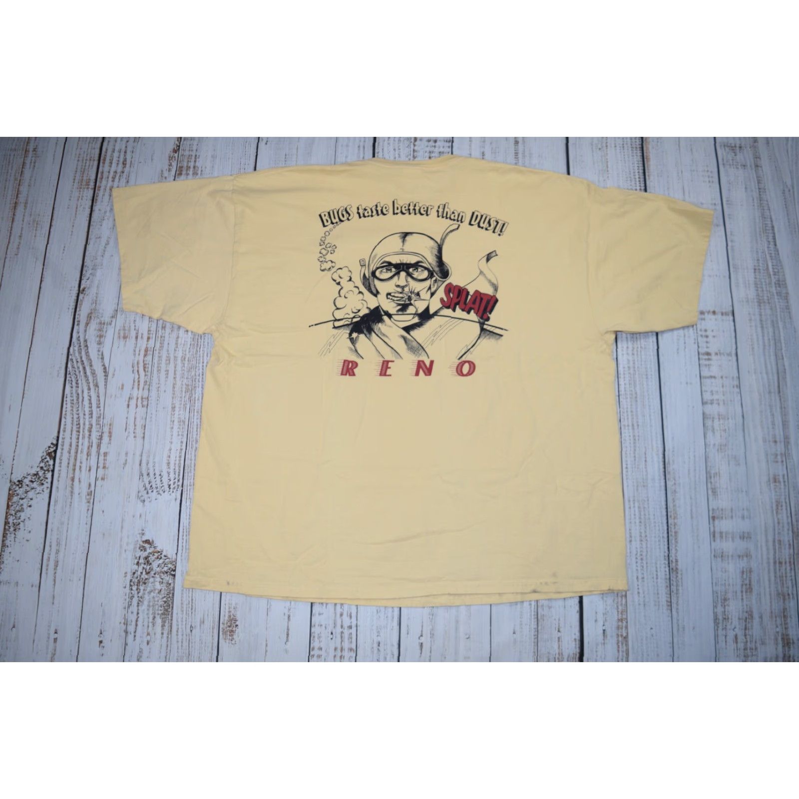 Gildan VTG Gildan T-Shirt RENO RACING BUGS TASTE BETTER THAN DUST SHIRT 3XL XXXL Yellow Size US XXL / EU 58 / 5 - 4 Thumbnail
