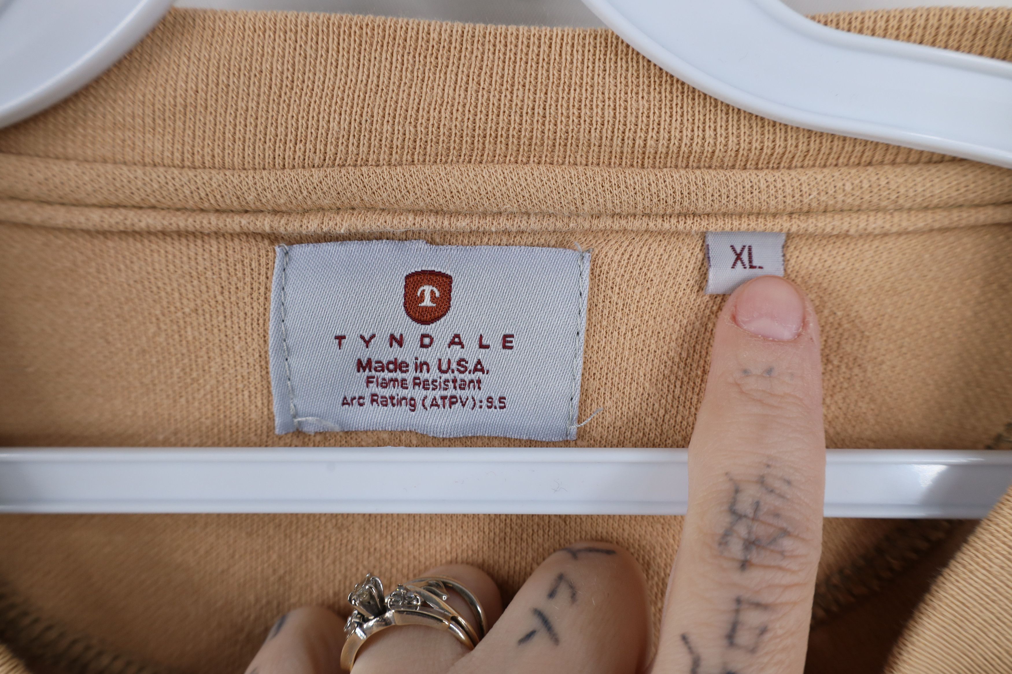 Vintage Tyndale FR Flame Resistant Thermal Henley T-Shirt Beige USA Size US XL / EU 56 / 4 - 8 Thumbnail
