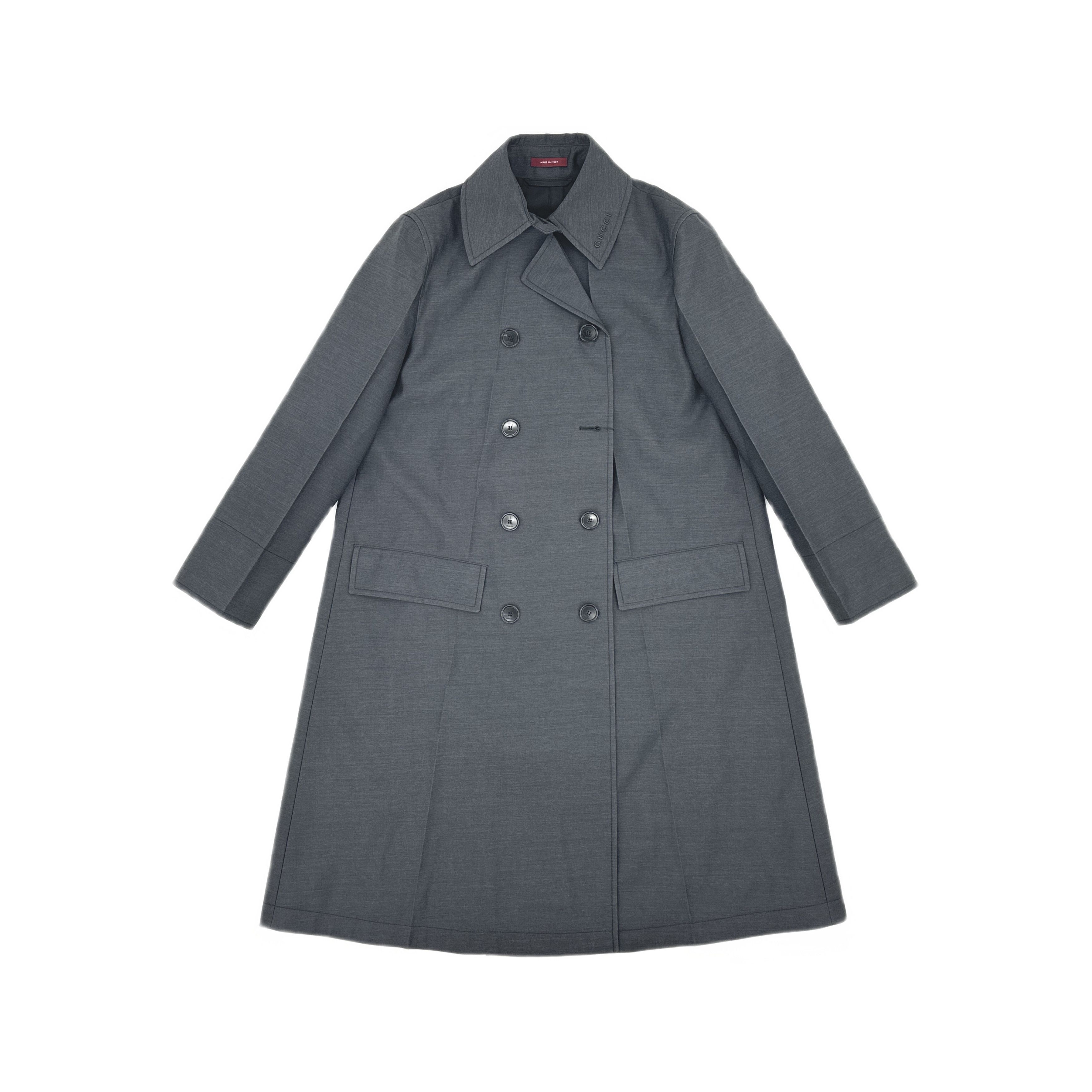 Gucci Gucci Gray Double Breasted Wool Coat 40 Size S / US 4 / IT 40 - 1 Thumbnail