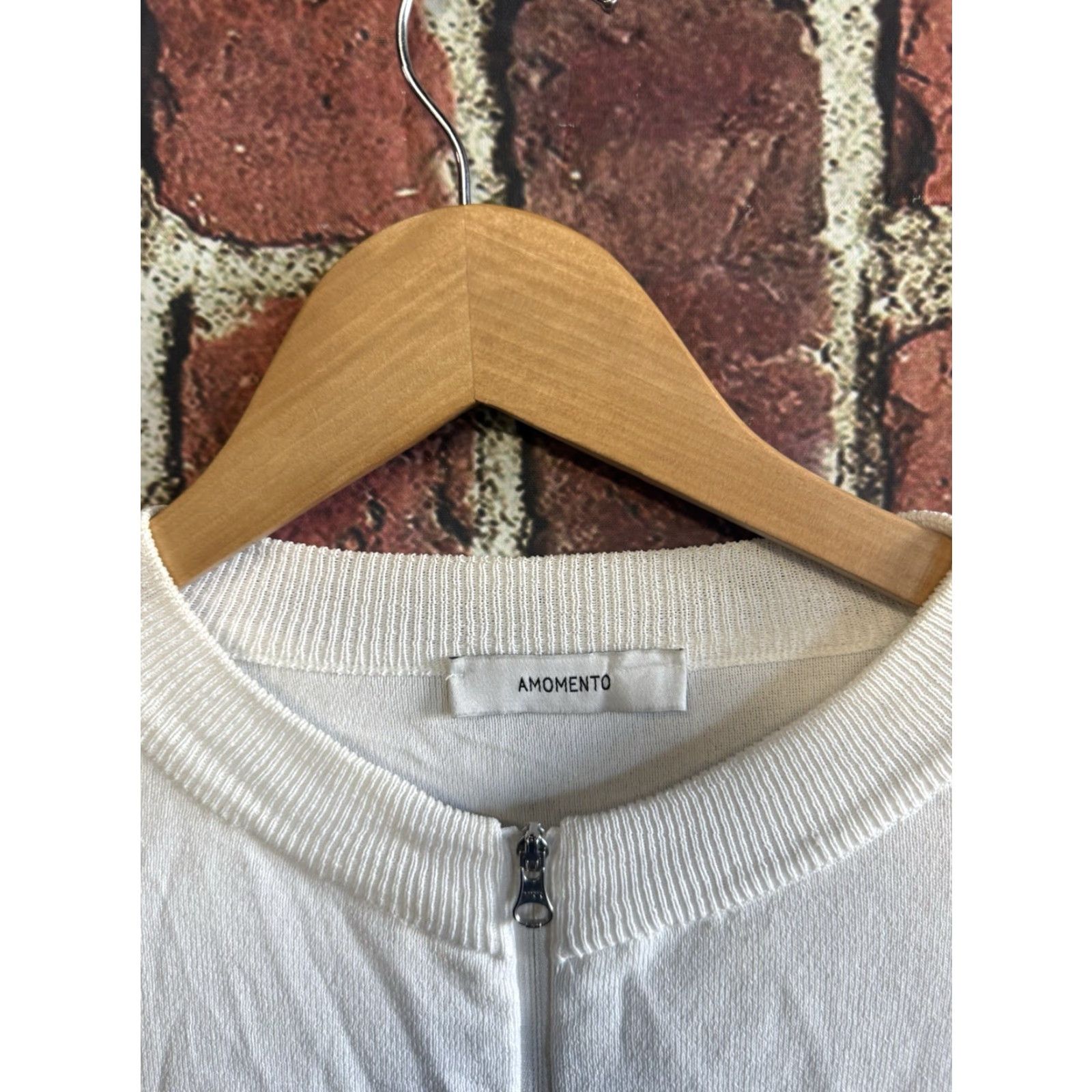 AMOMENTO VINTAGE Amomento White Full Zip Cardigan Sweatshirt 1 Long Sleeve Womens Size XS / US 0-2 / IT 36-38 - 3 Thumbnail