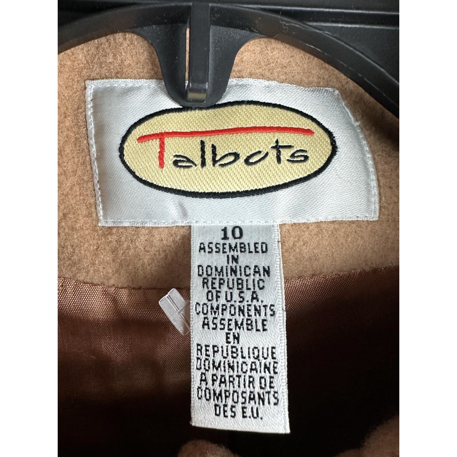 Talbots VINTAGE Talbots Coat Womens 10 Beige Wool Hooded Toggle Duffle Mid Length Lined Winter Size L / US 10 / IT 46 - 2 Thumbnail