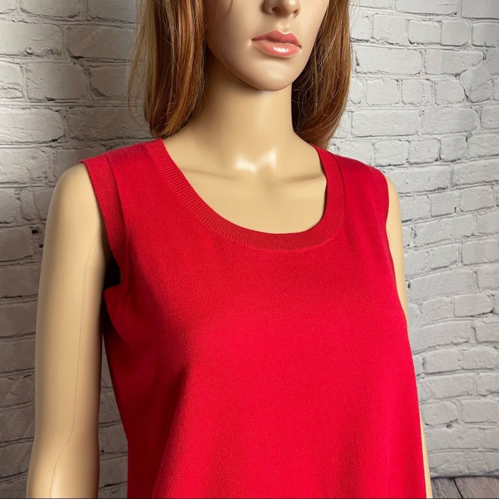 Talbots NWT New Talbots Pima Cotton Sleeveless Knit Red Top Size XP Size S / US 4 / IT 40 - 3 Thumbnail