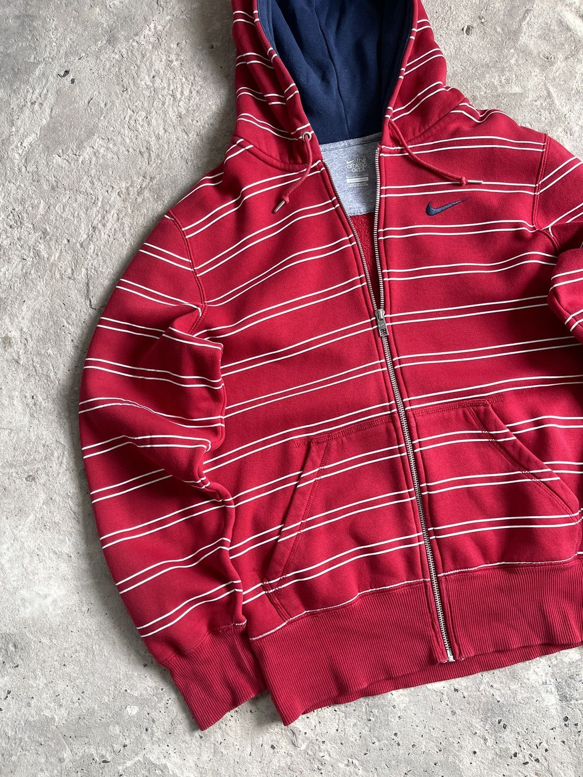 Nike NIKE VINTAGE ATHLETIC DEPT STRIPED Y2K SWOOSH ZIP HOODIE Size US S / EU 44-46 / 1 - 3 Thumbnail