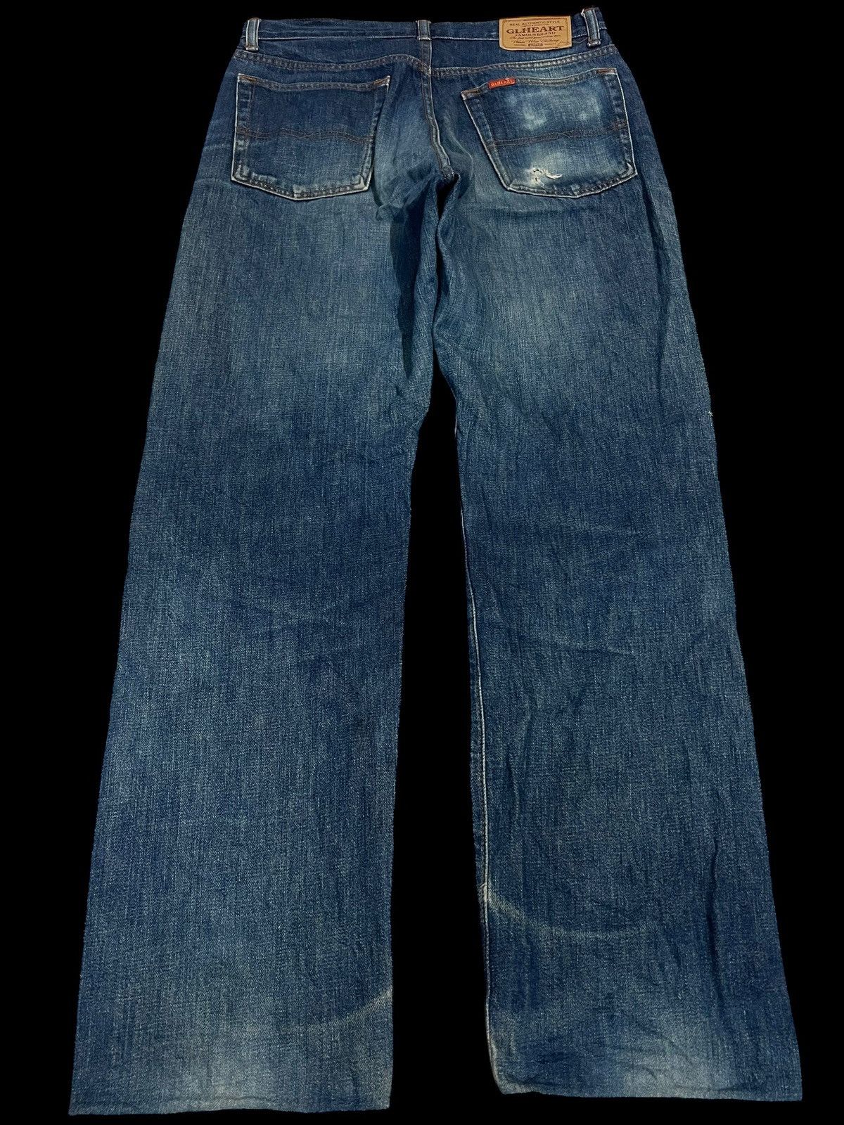 If Six Was Nine × Japanese Brand 💥Baggy💥Vintage Gl Heart Mud Wash Distressed Jeans Japan Size US 31 - 2 Thumbnail