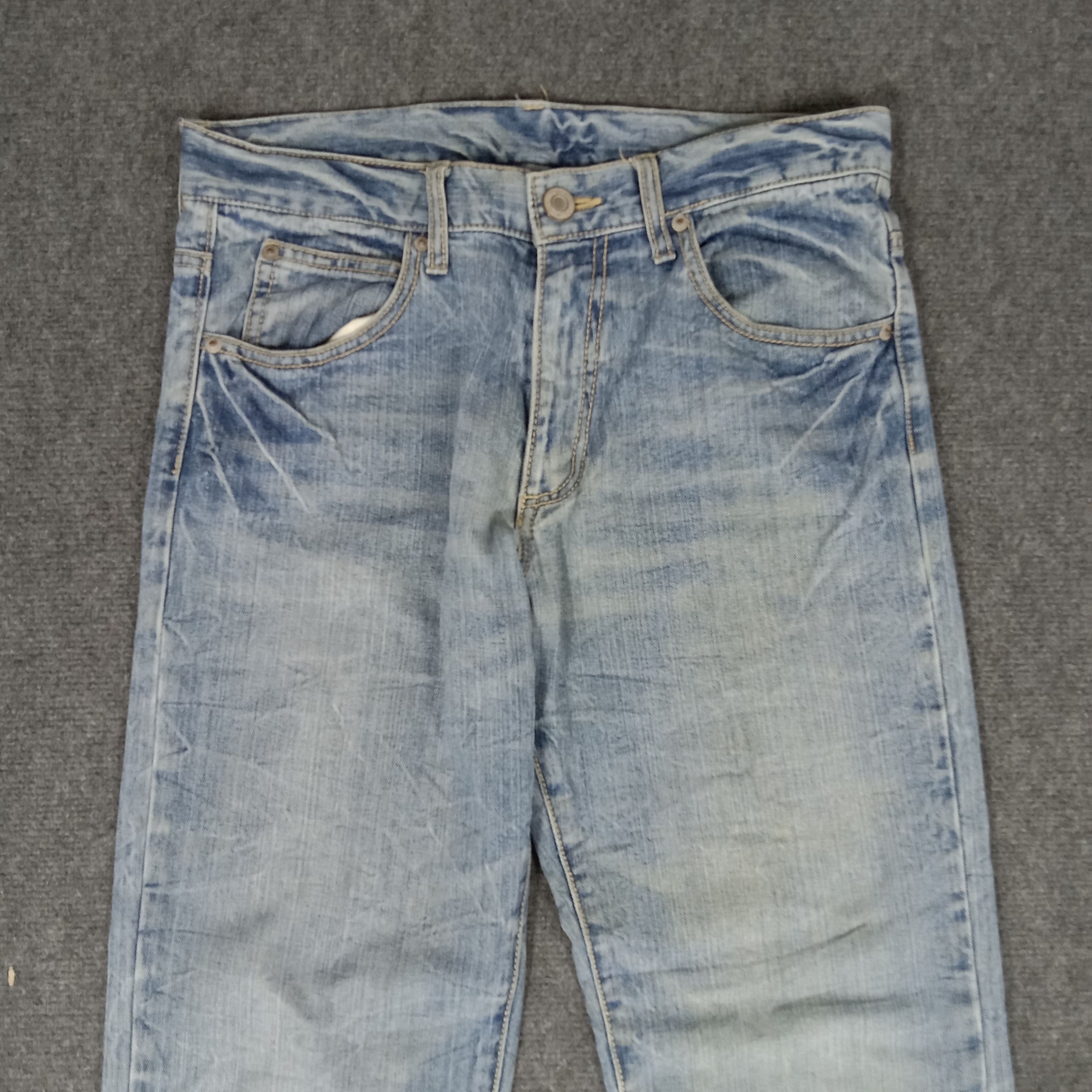 Japanese Brand × Vintage Back & Forth Back Print Punk Style Denim Jeans Size US 31 - 5 Thumbnail